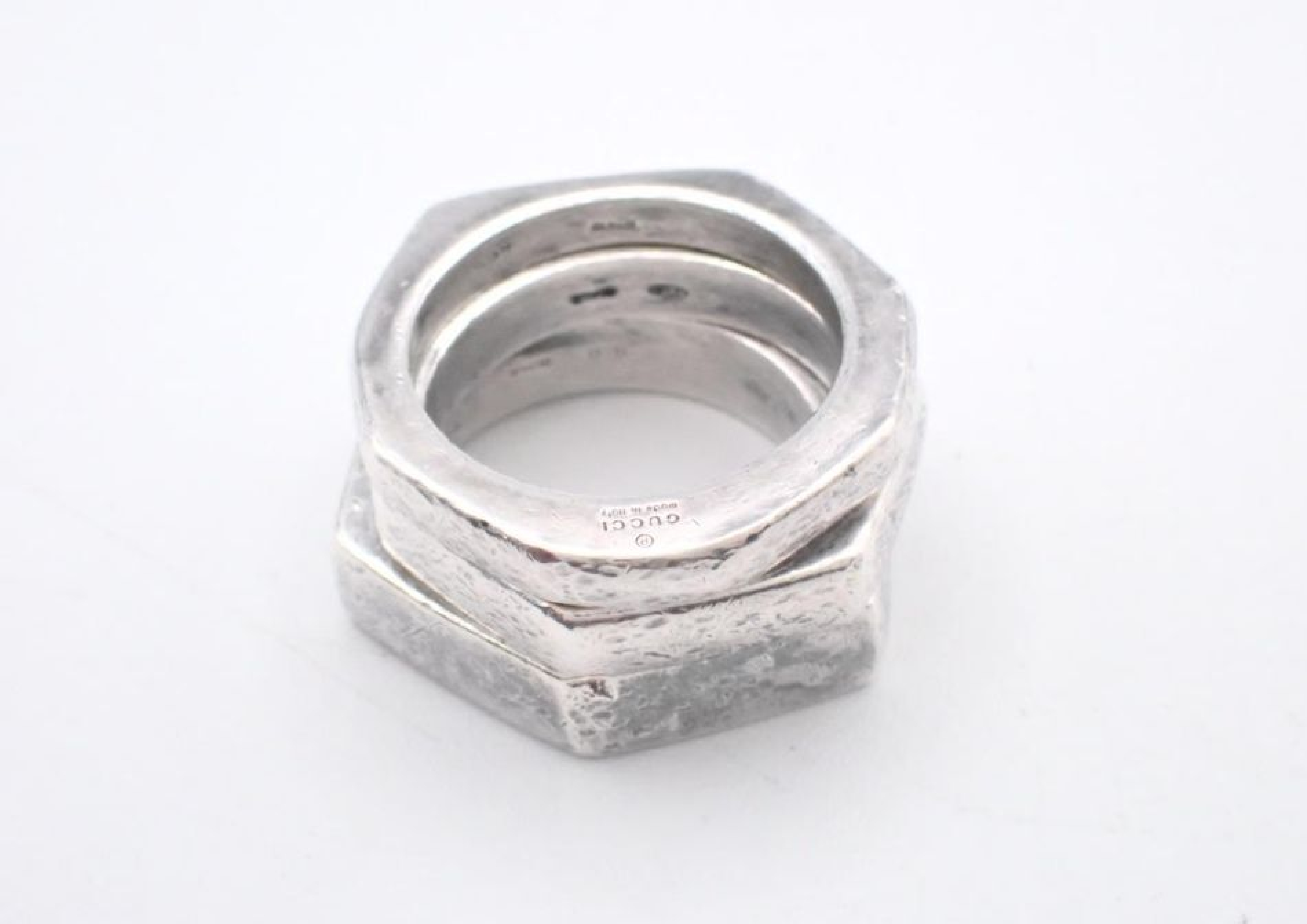Triple Hexagon Ring, SV925, 20.6g, Size #12.5 — view 2