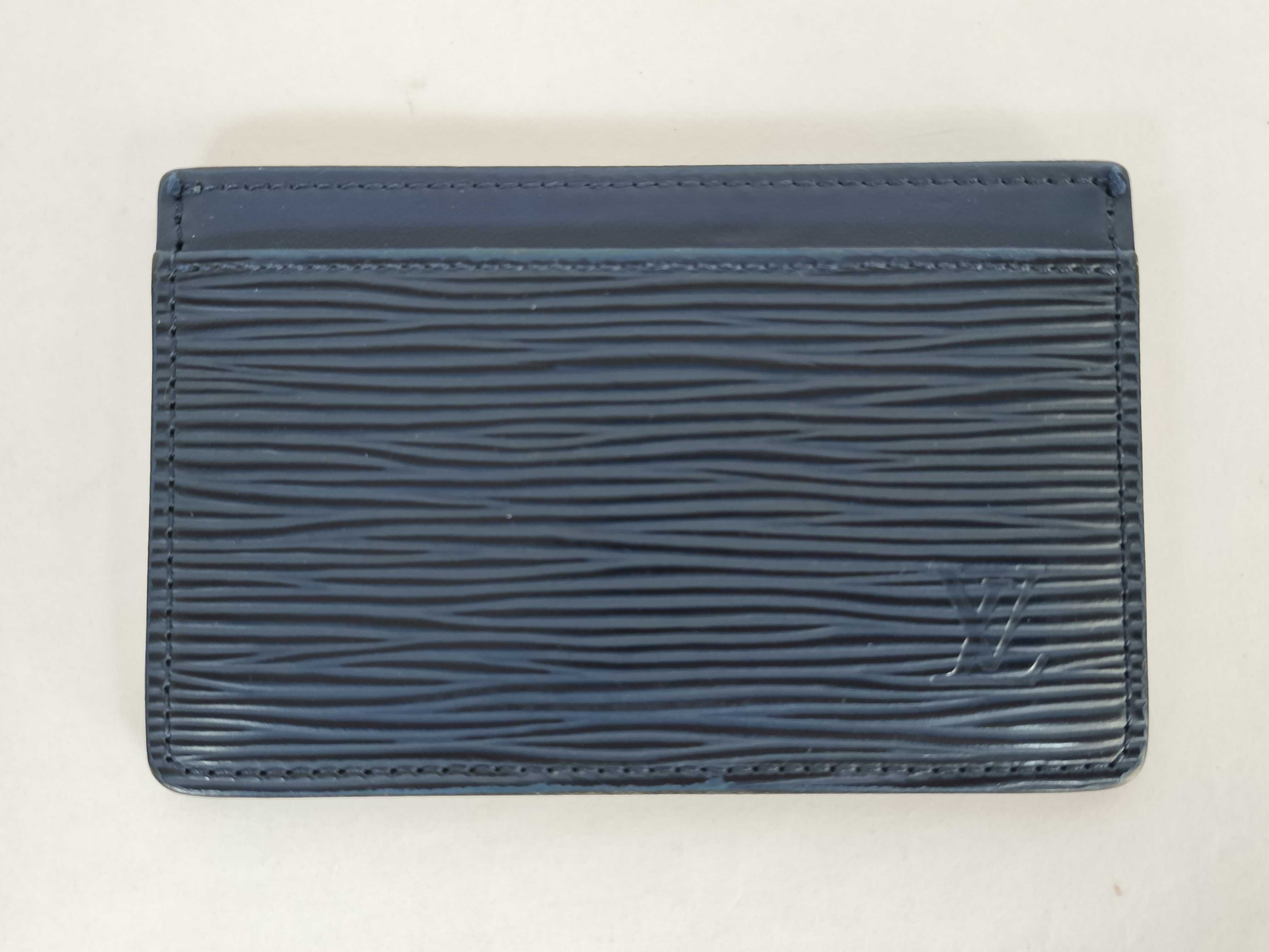Epi LV M60330 Portecartes Simple Epi Indigo Blue Card Case