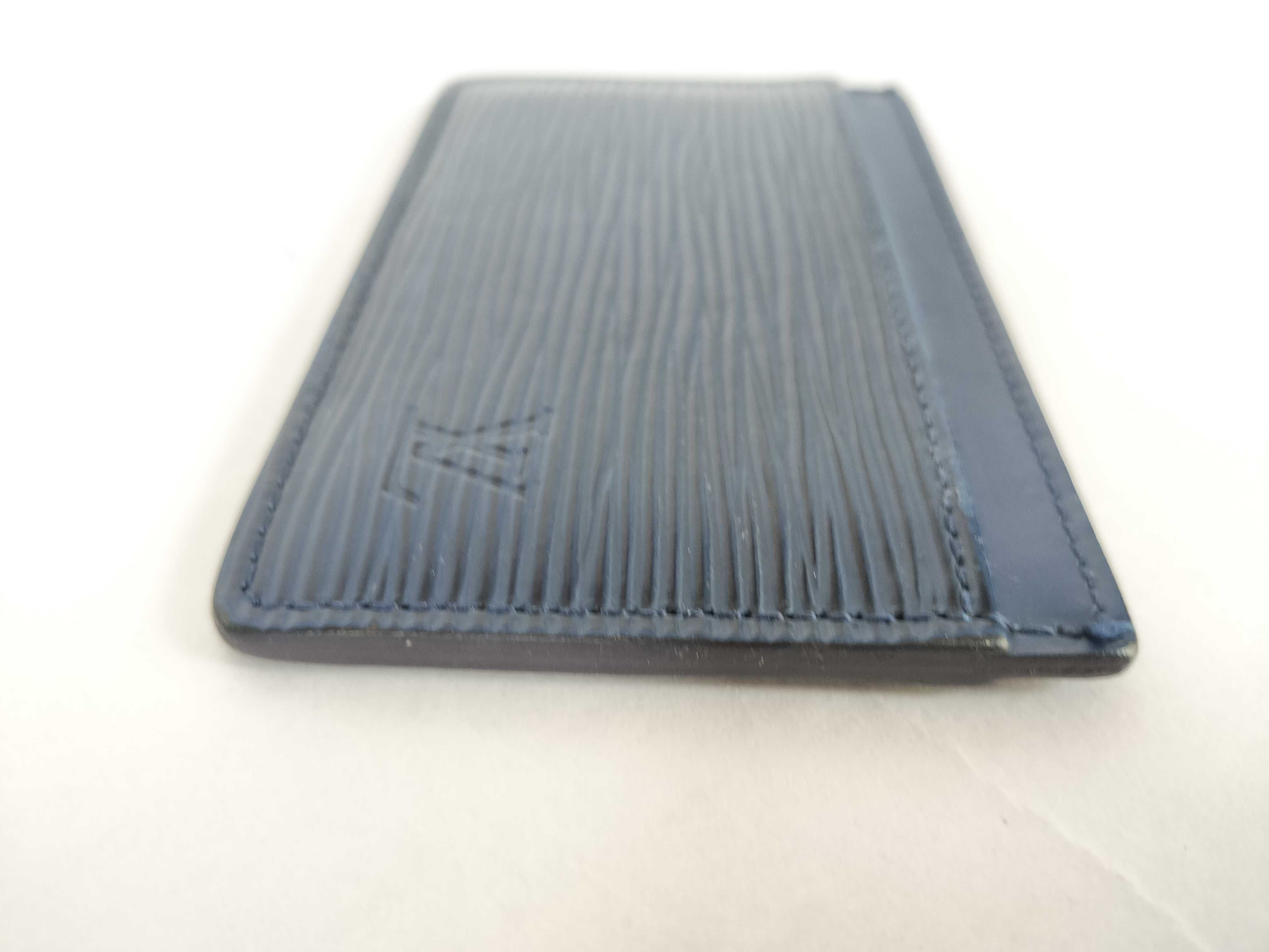 Epi LV M60330 Portecartes Simple Epi Indigo Blue Card Case — view 6