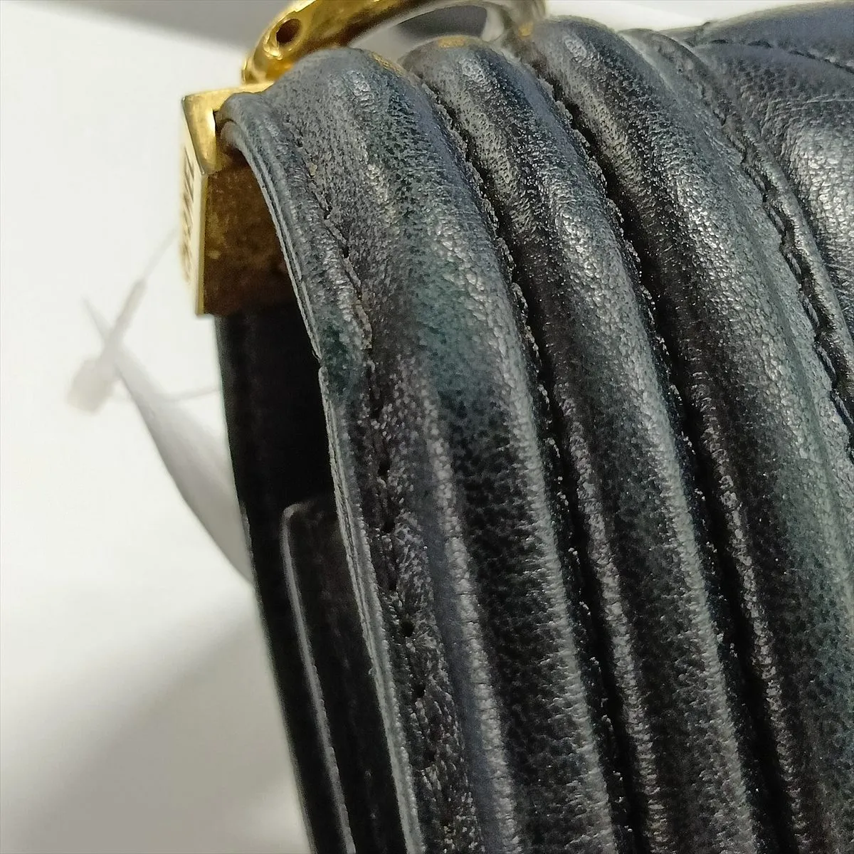 Boy Chanel 28 Large Lambskin Chain Shoulder Bag, Black with Gold Hardware, 23378083, Serial Number , A92193 — view 11