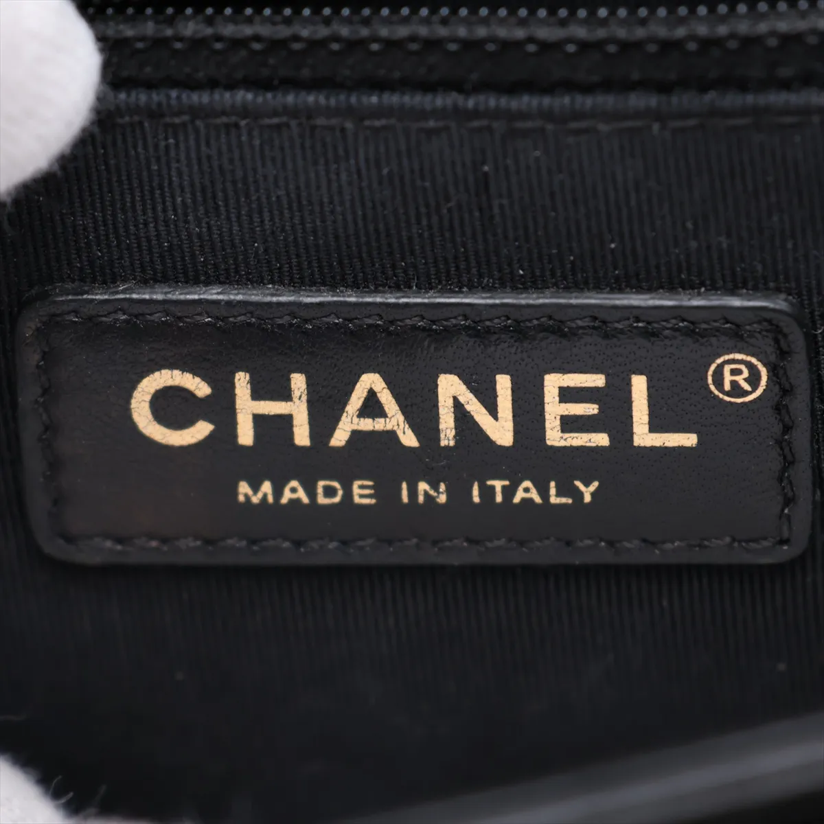 Boy Chanel 28 Large Lambskin Chain Shoulder Bag, Black with Gold Hardware, 23378083, Serial Number , A92193 — view 7