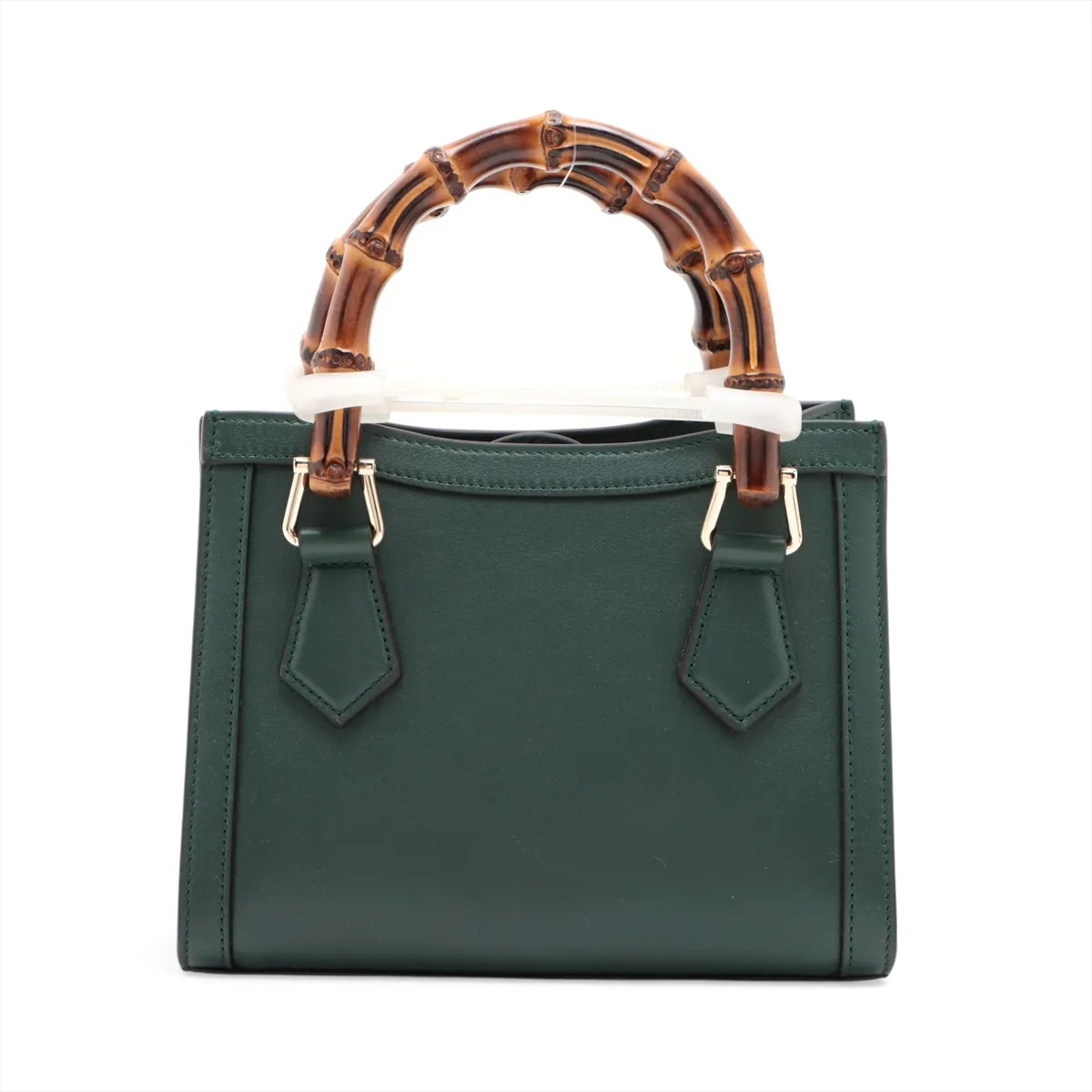 Bamboo Diana Leather 2-Way Handbag, Green, 832936 — view 2