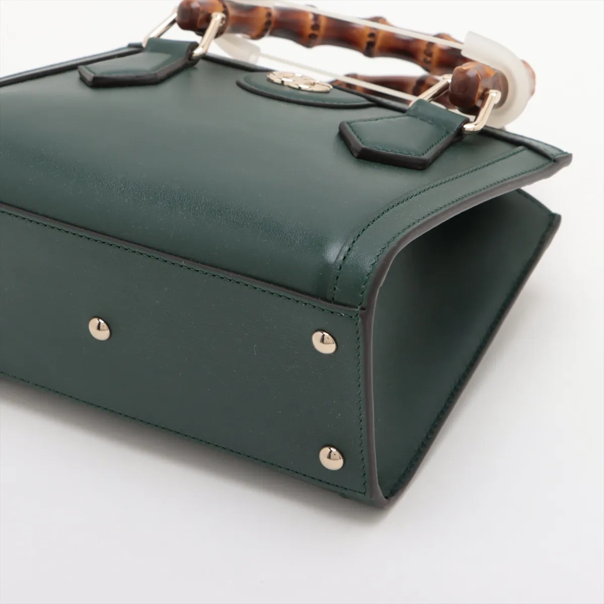 Bamboo Diana Leather 2-Way Handbag, Green, 832936 — view 3