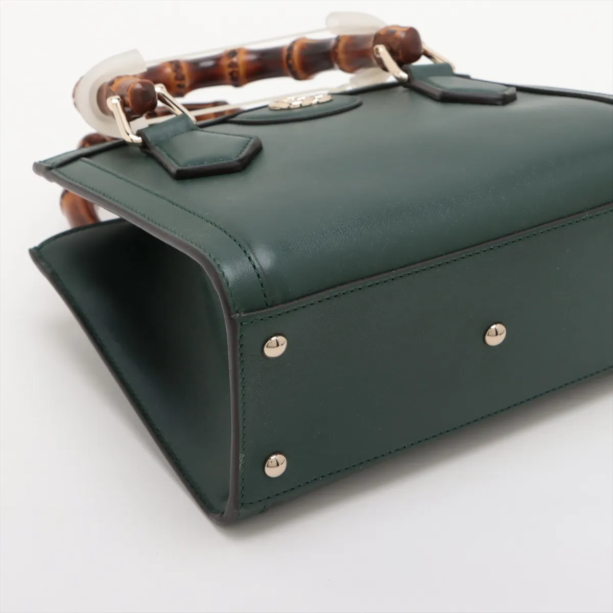 Bamboo Diana Leather 2-Way Handbag, Green, 832936 — view 4