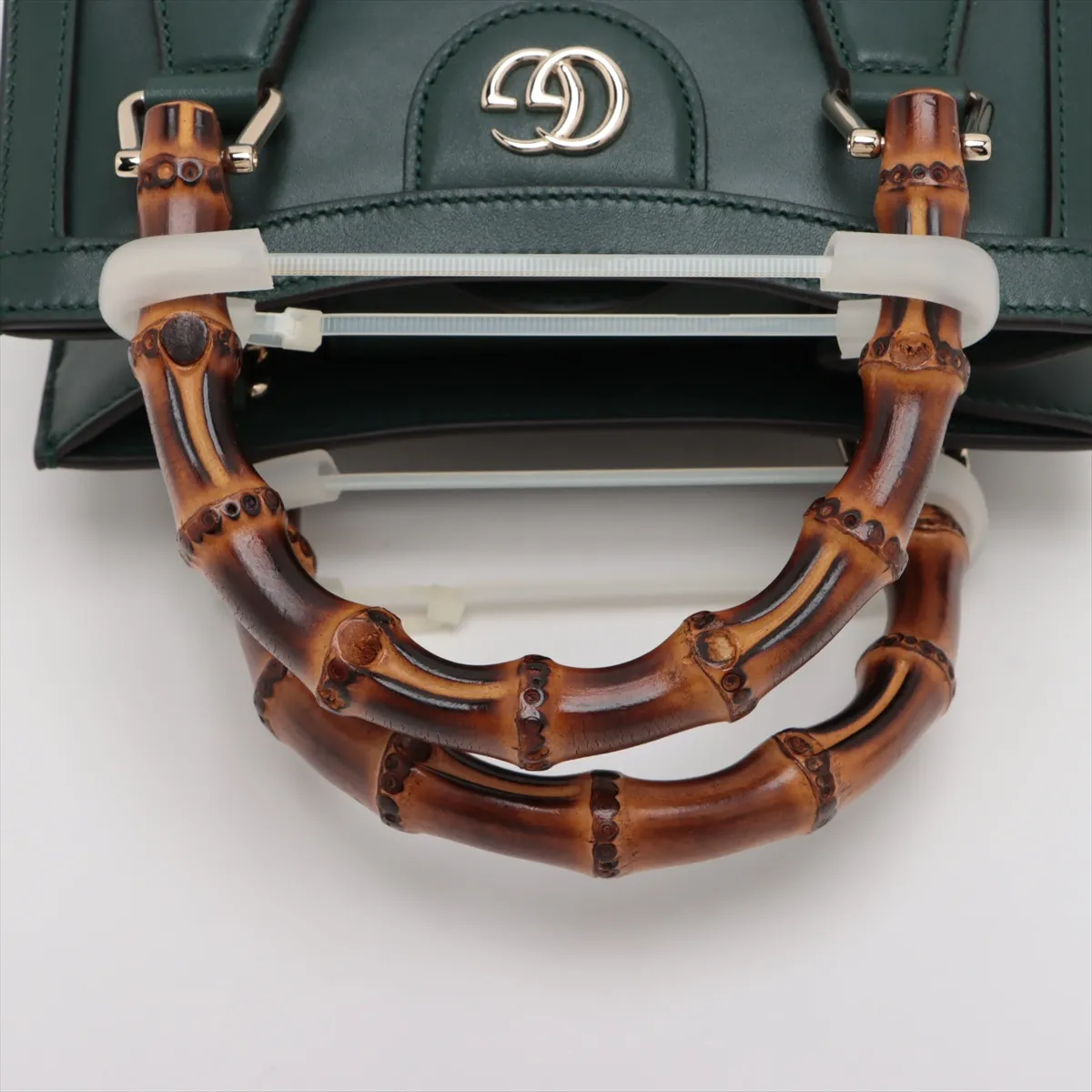 Bamboo Diana Leather 2-Way Handbag, Green, 832936 — view 5