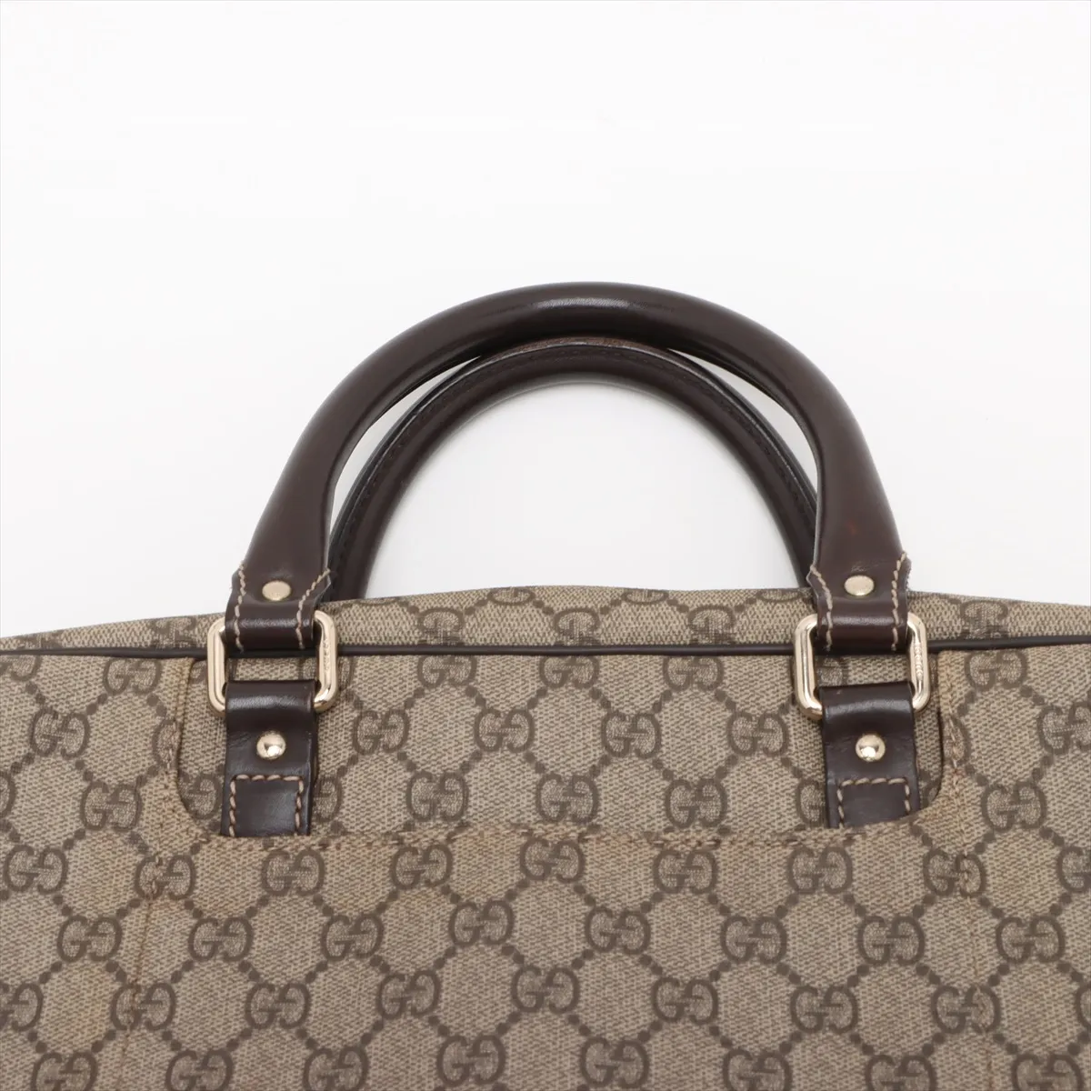 GG Supreme PVC x Leather 2WAY Business Bag Brown x Beige 289892 — view 6