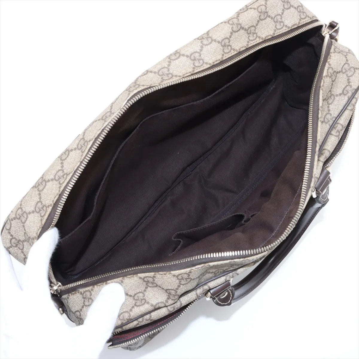 GG Supreme PVC x Leather 2WAY Business Bag Brown x Beige 289892 — view 8