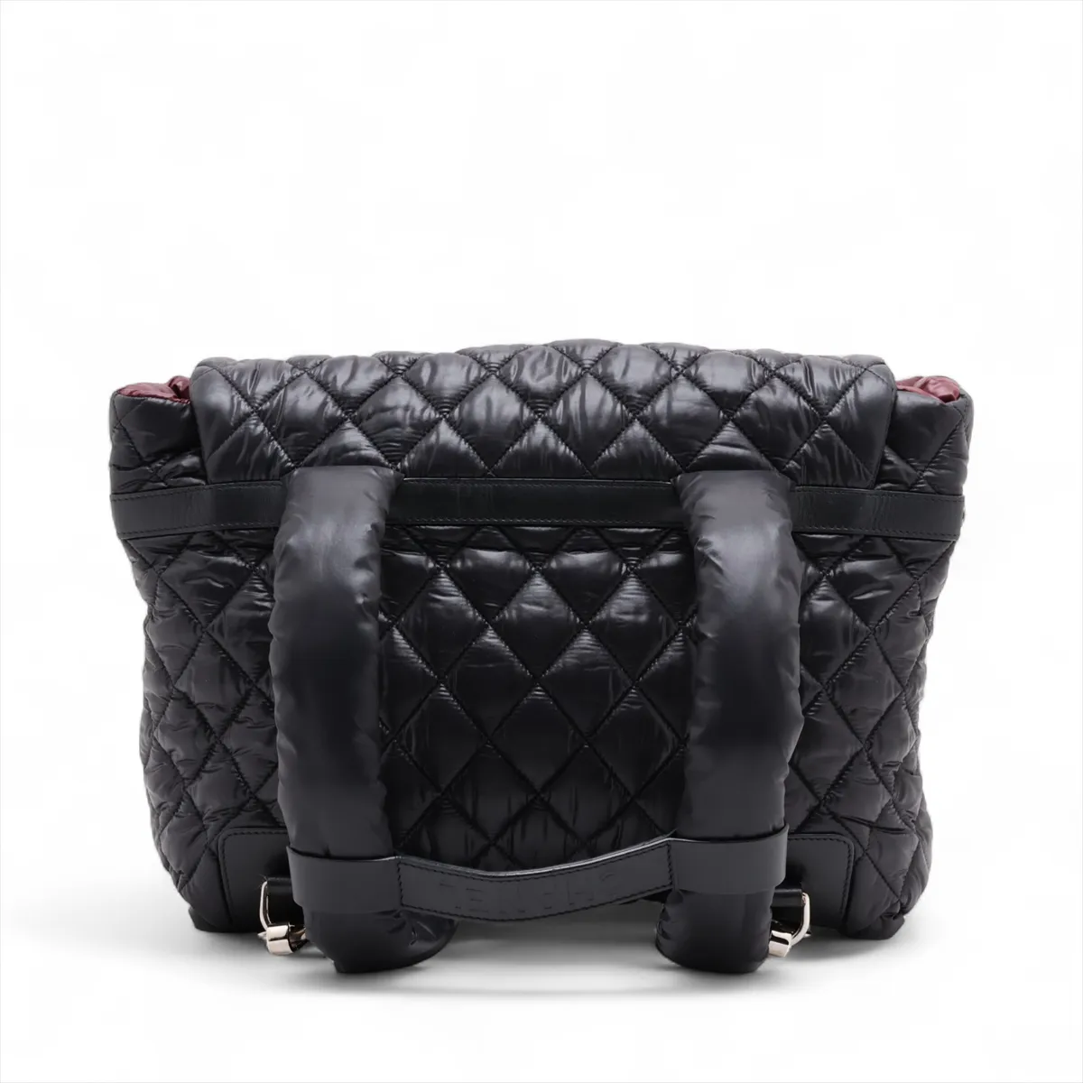 Coco Cocoon Nylon x Leather Backpack, Black with Silver Hardware, Item No. 13646884, Series No. 13 — view 2