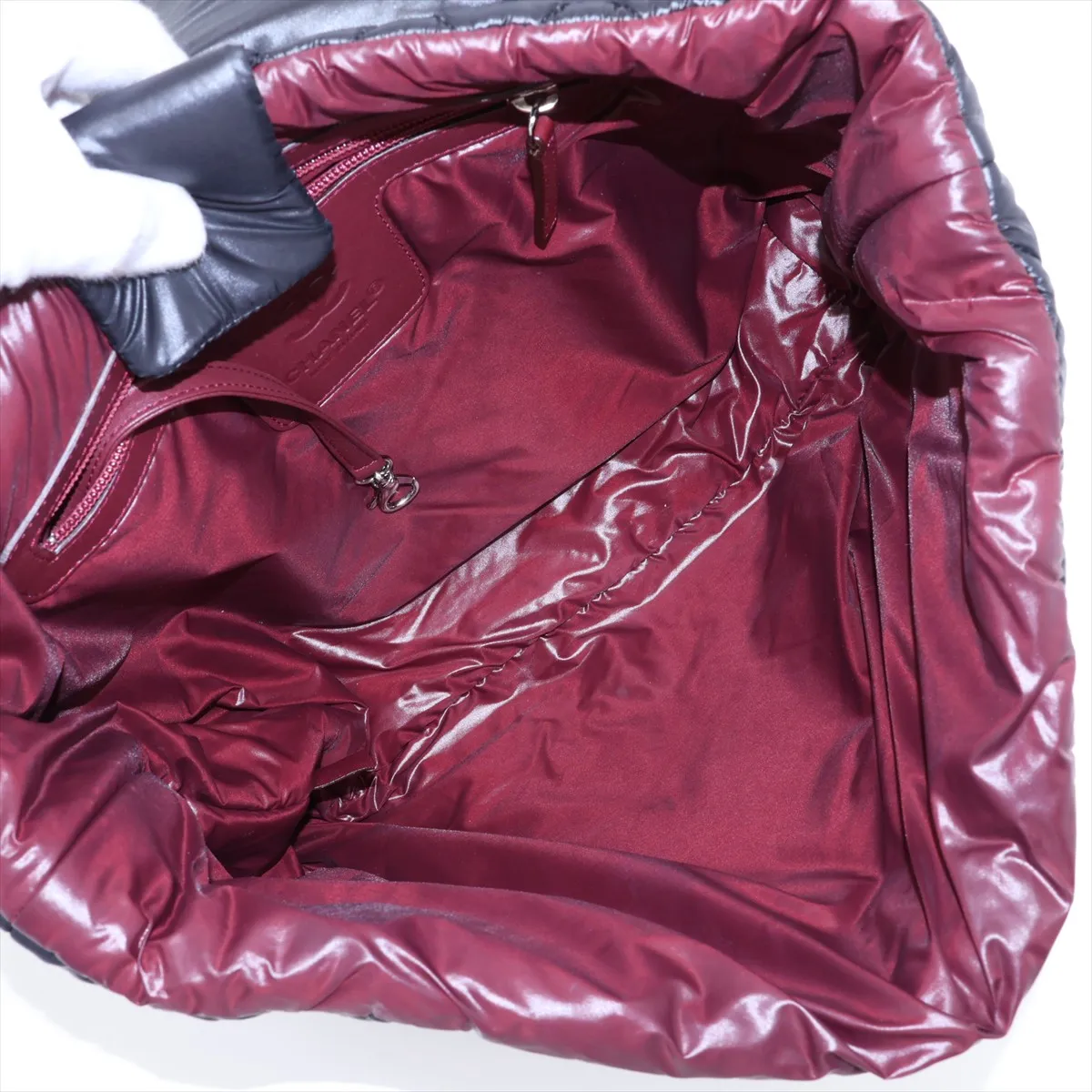 Coco Cocoon Nylon x Leather Backpack, Black with Silver Hardware, Item No. 13646884, Series No. 13 — view 7