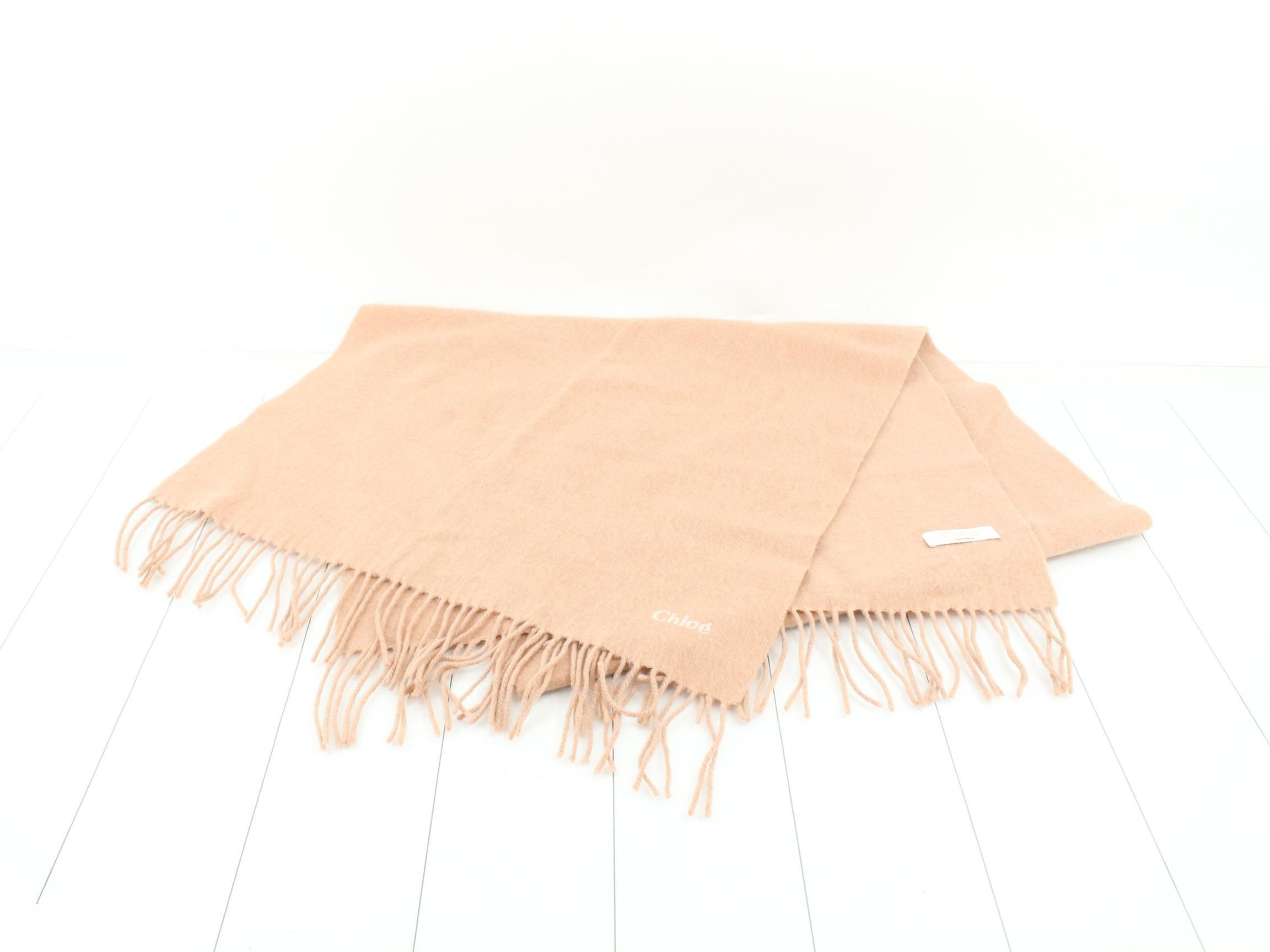 scarf, plain, with logo embroidery, light pink. — view 2