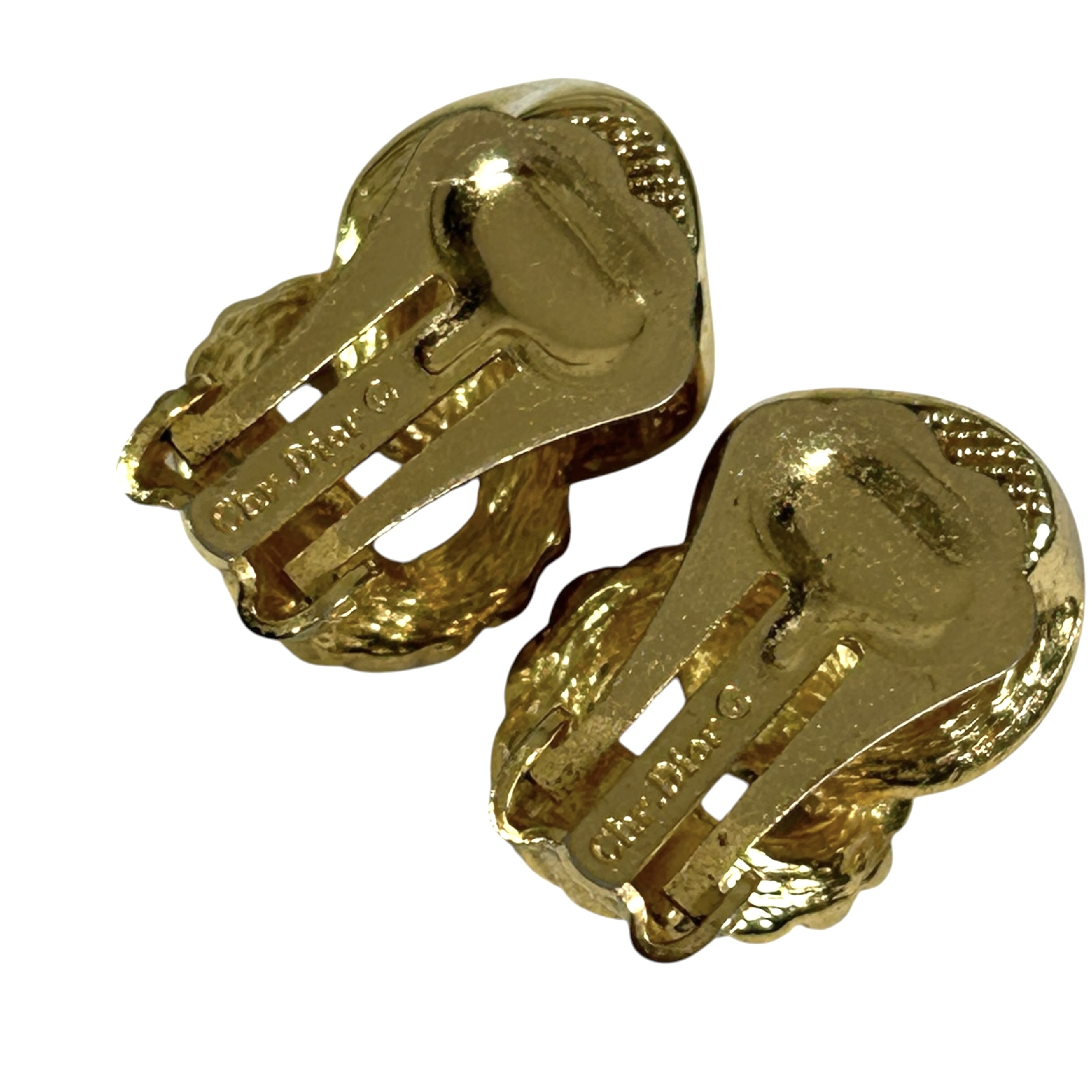 Double Loop Twist Circle Earrings, 0.8cm wide, Gold Tone, Metal Material. — view 4
