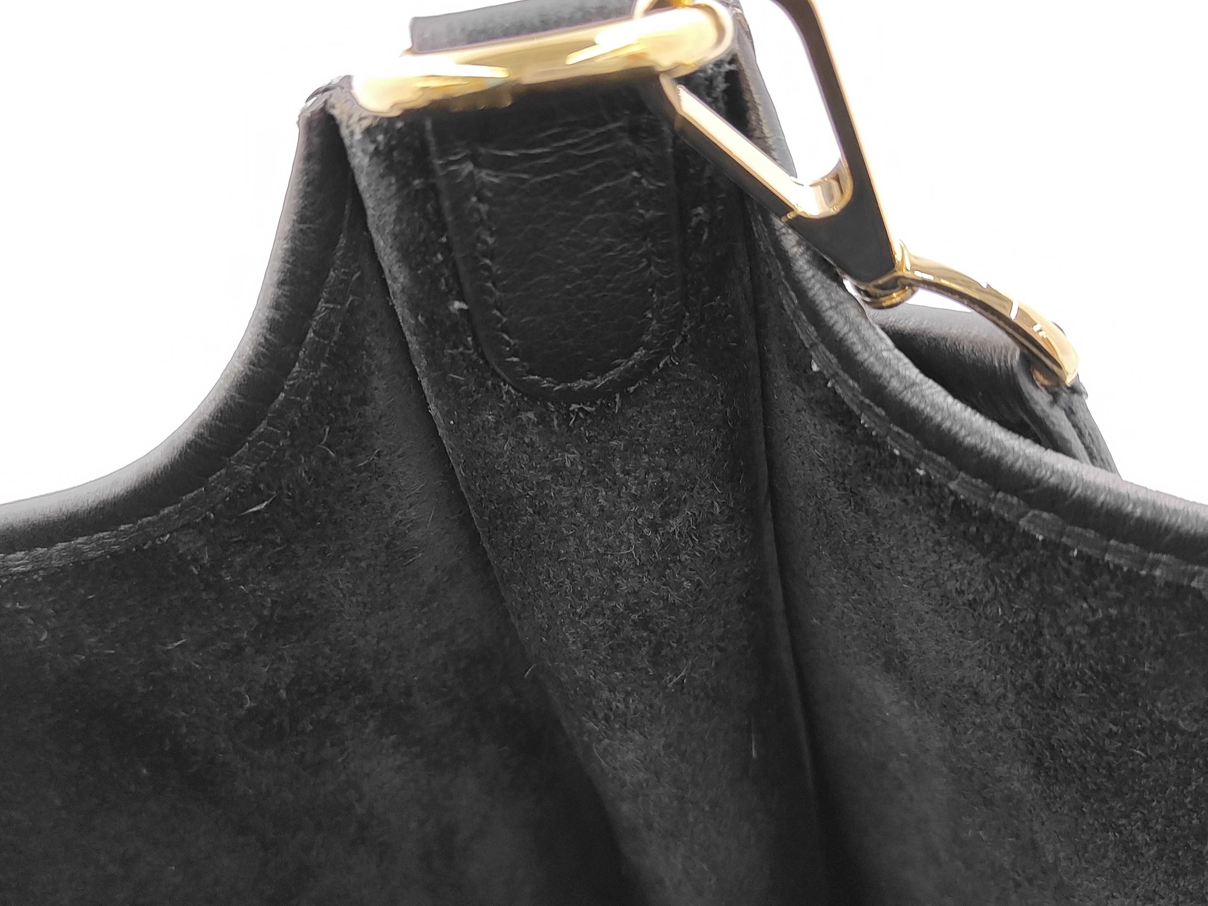 Evelyne III PM Black G stamp Taurillon Clemence leather Shoulder bag with dust bag and strap — view 10