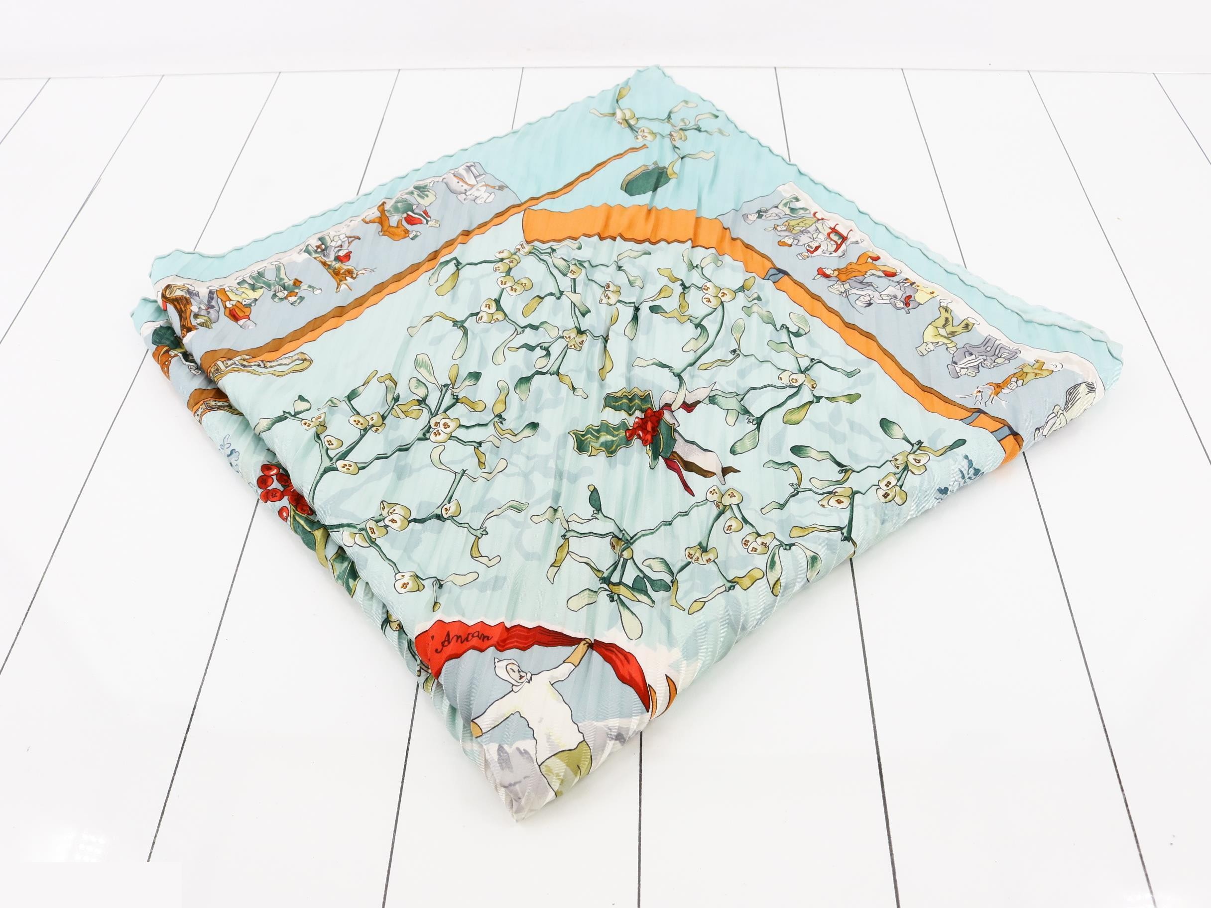 Hermès Carre 90 Christmas motif scarf — view 2