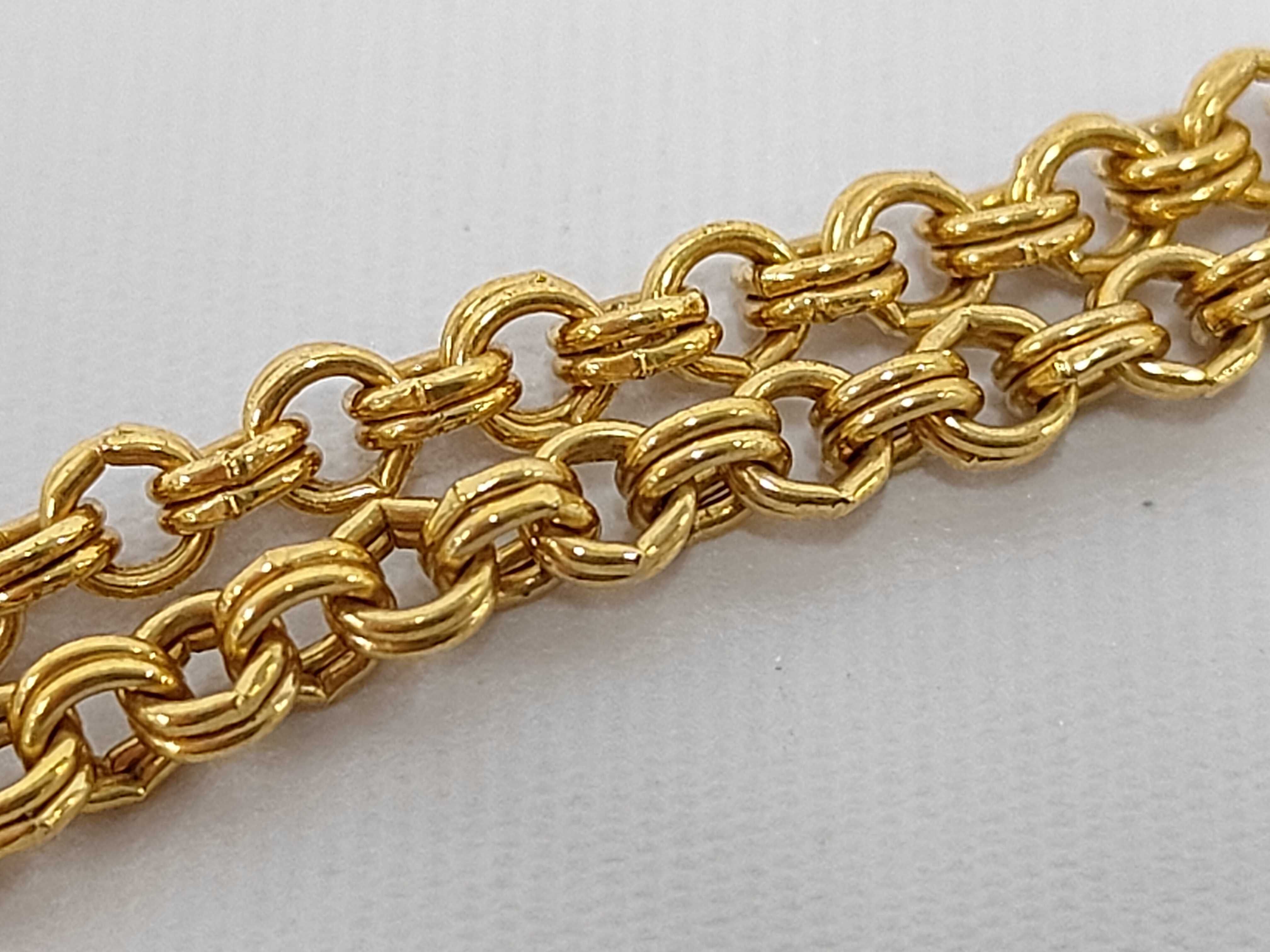 Rhinestone CD Logo Gold Necklace — view 4