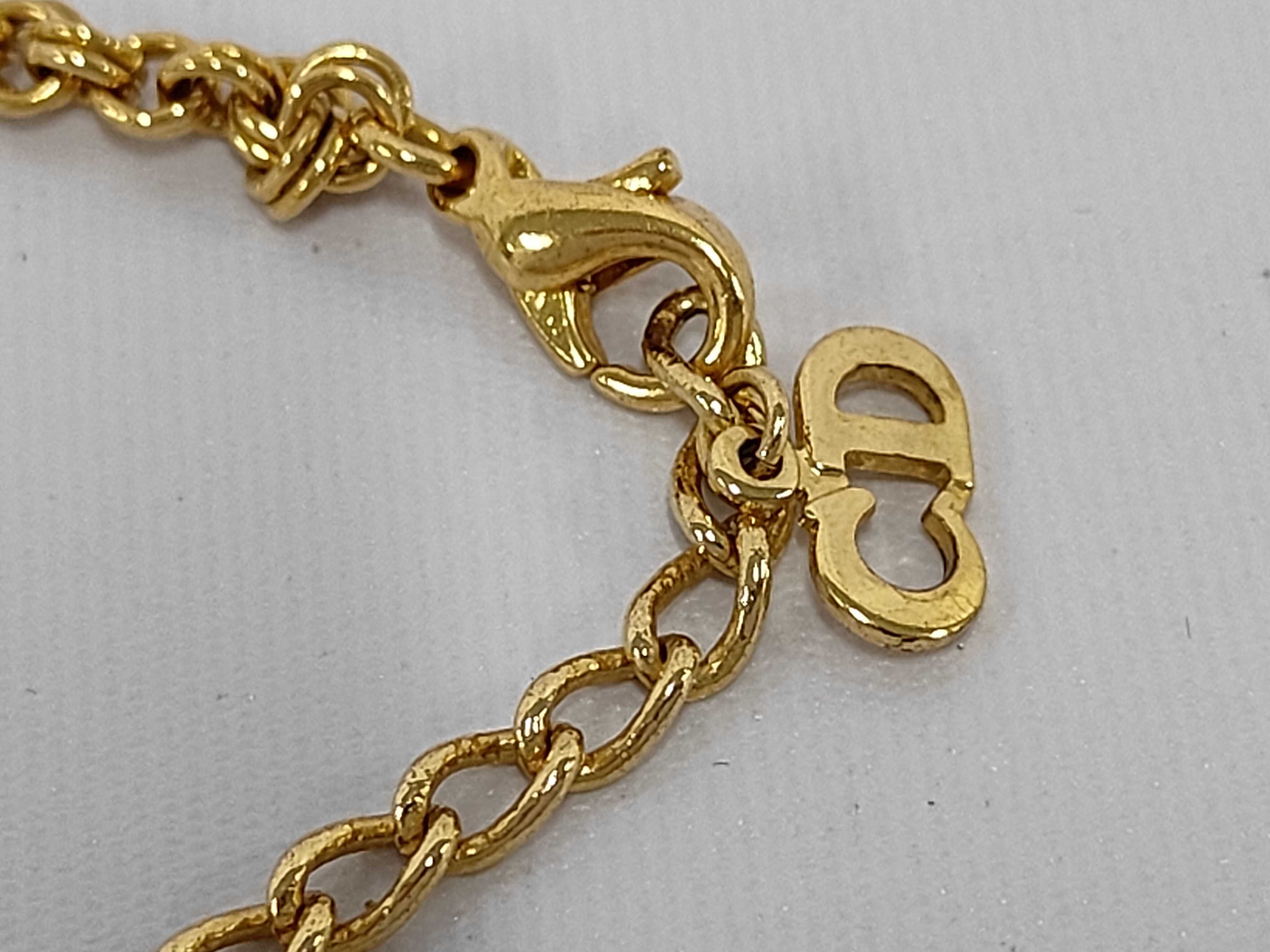 Rhinestone CD Logo Gold Necklace — view 5