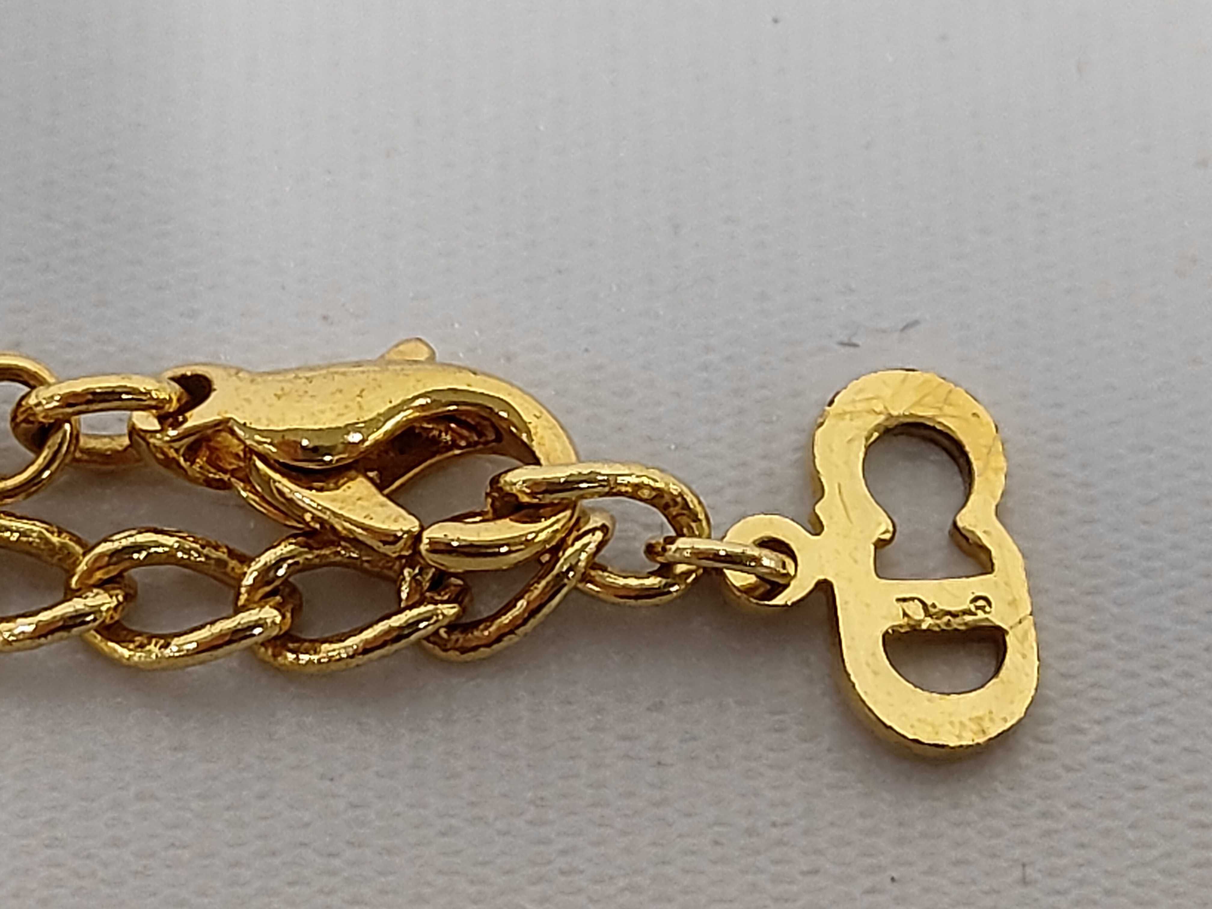 Rhinestone CD Logo Gold Necklace — view 6