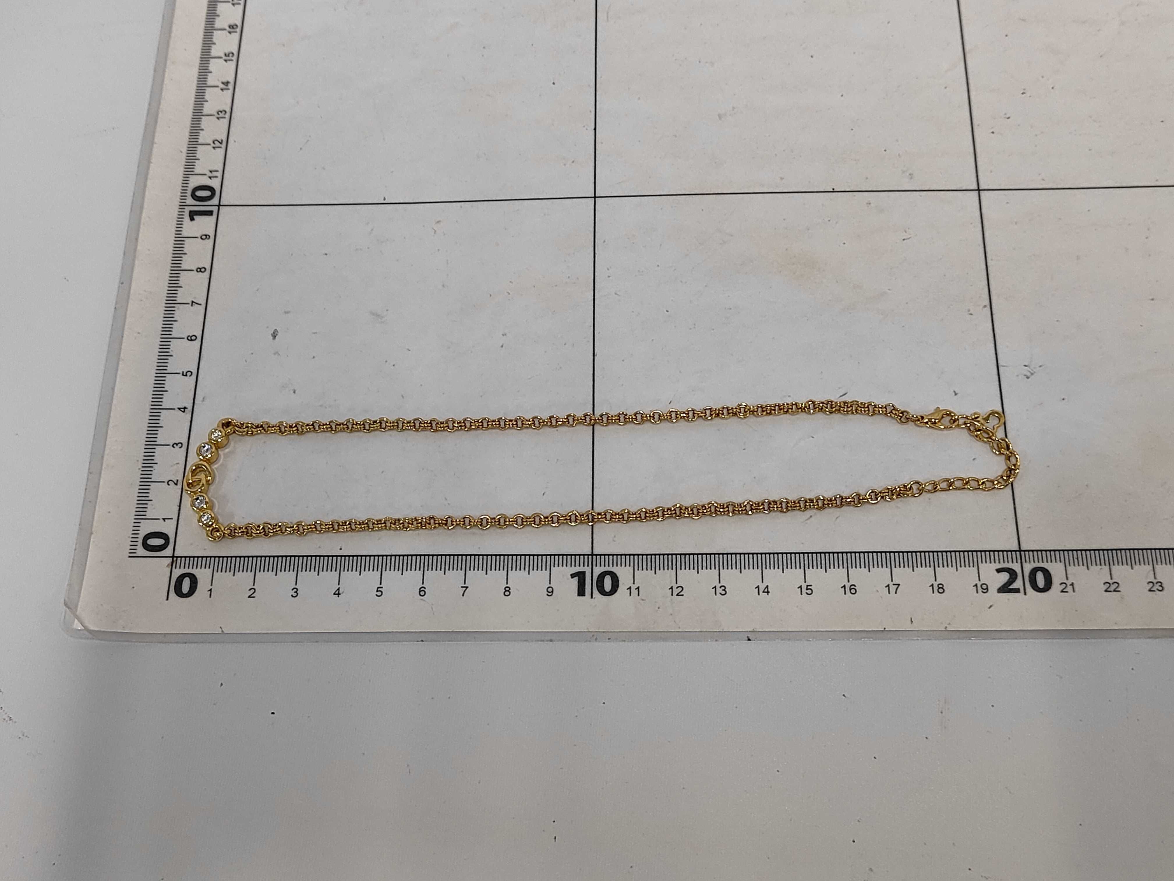 Rhinestone CD Logo Gold Necklace — view 7