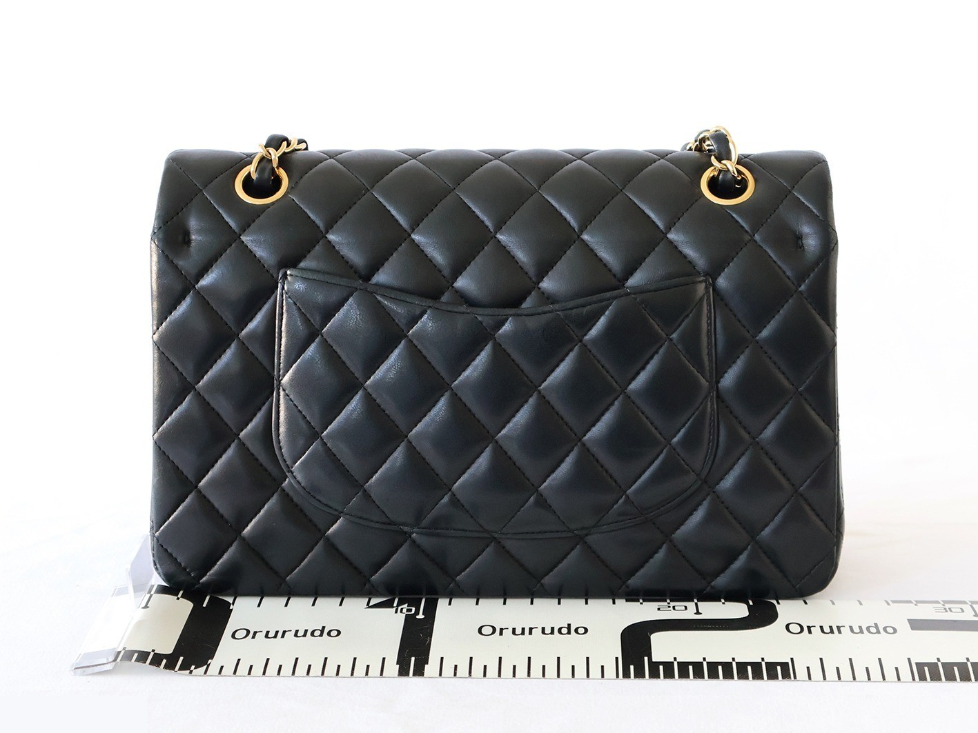 Matelassé 25 Lambskin Double Flap Double Chain Shoulder Bag, Black — view 2