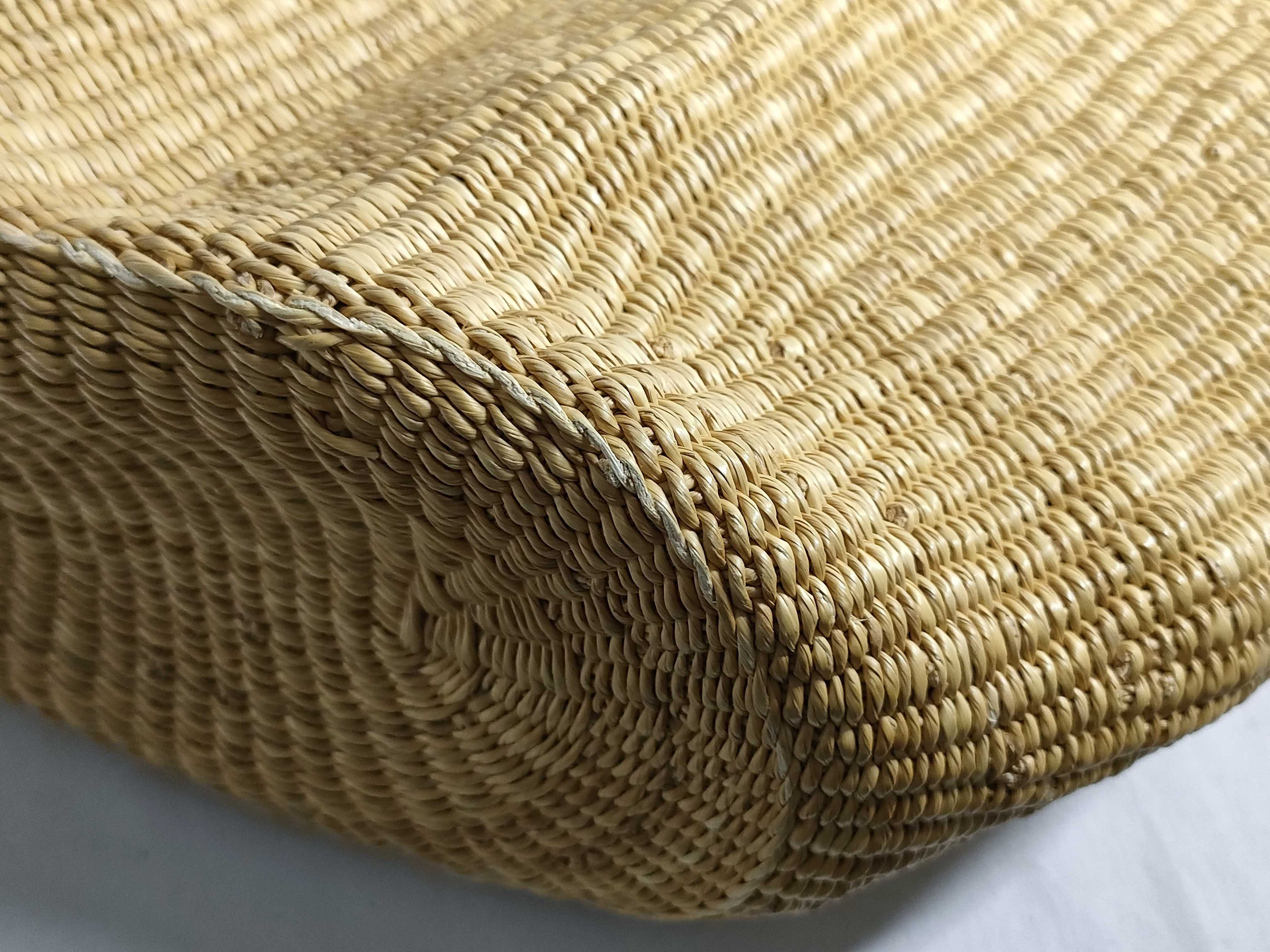 Anagram Shell Basket Medium Elephant Grass x Leather Basket Bag Beige Tote Bag — view 6