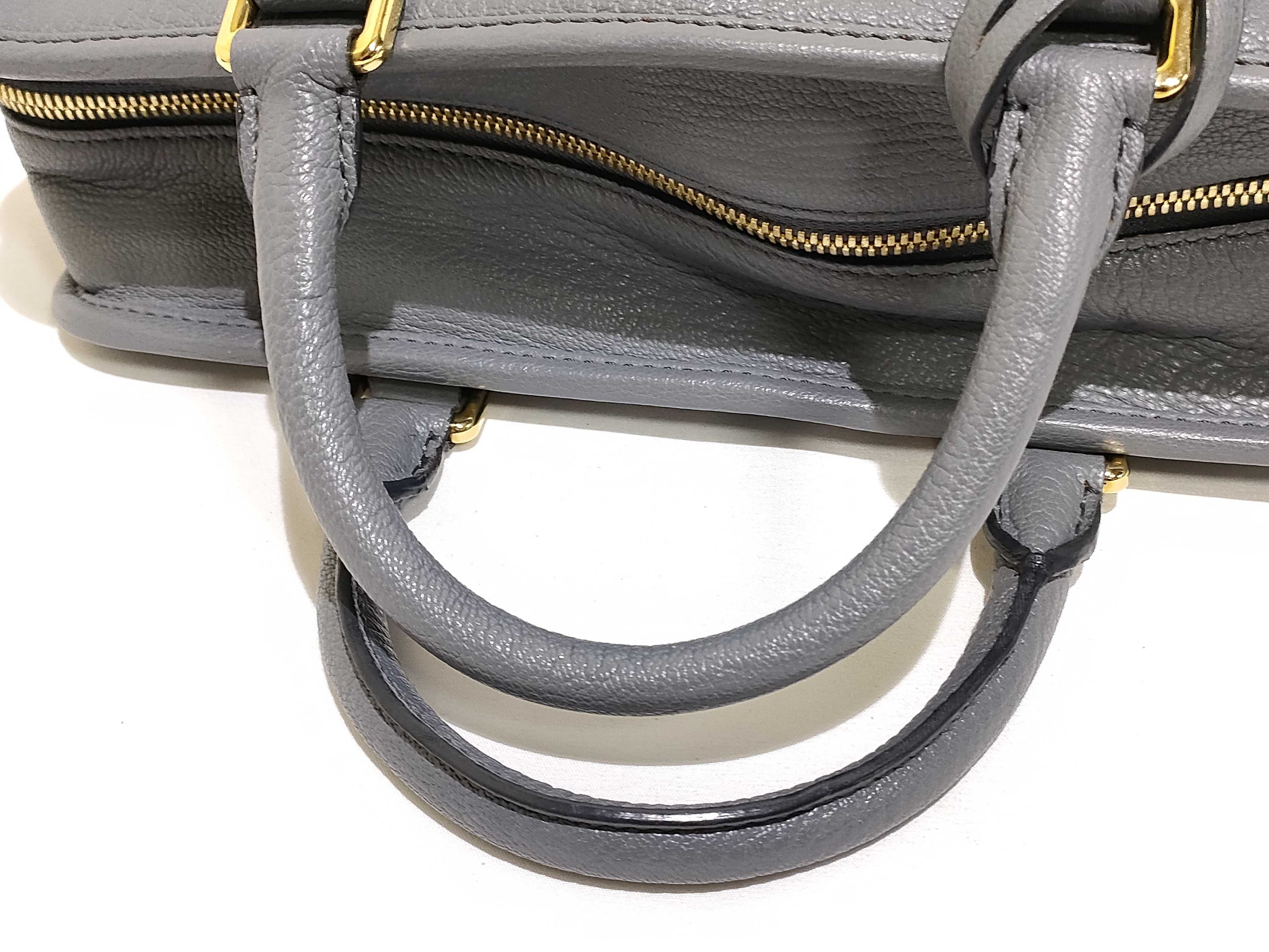 Amazona 28 Leather Handbag, Gray — view 3