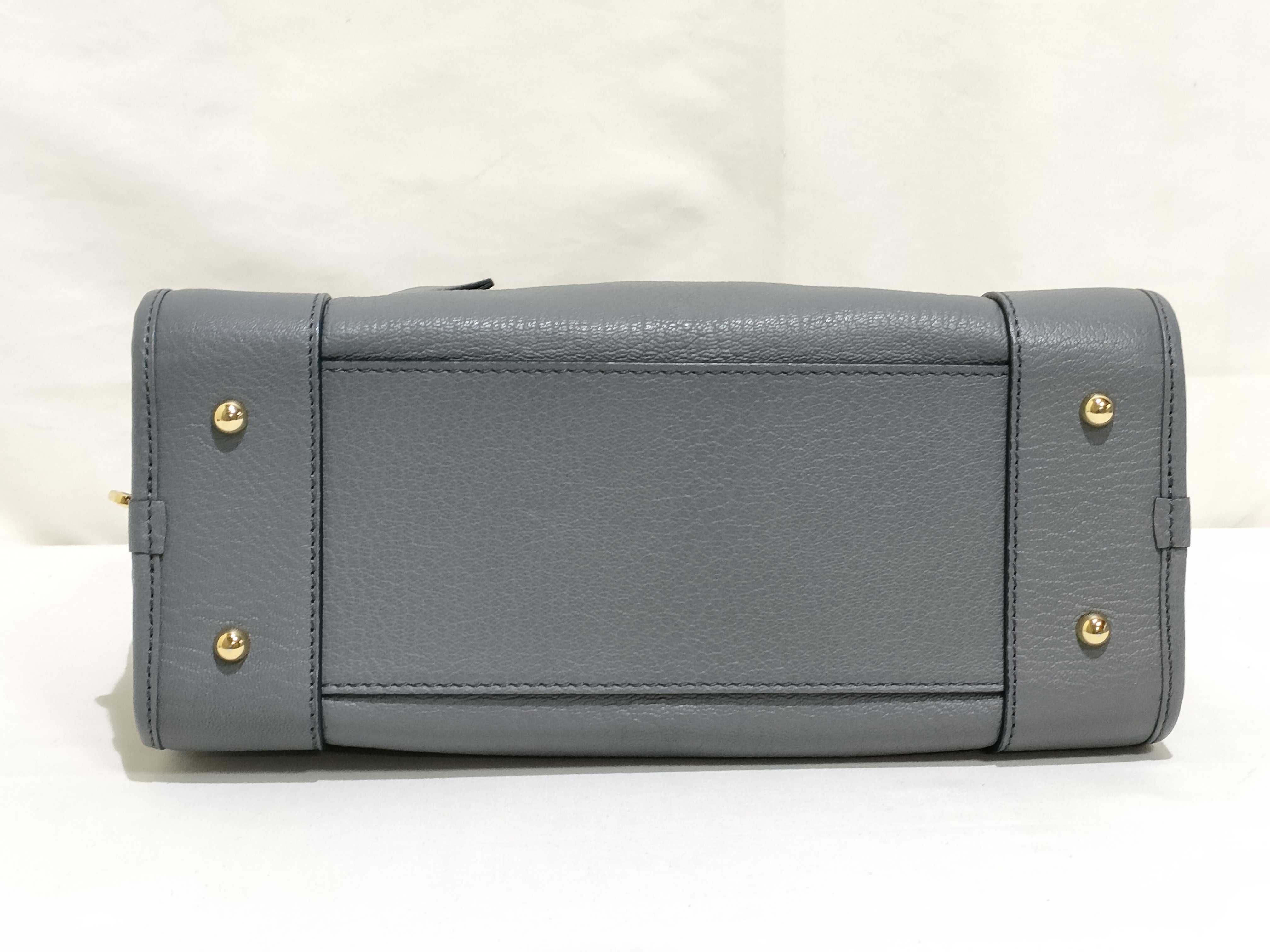 Amazona 28 Leather Handbag, Gray — view 7