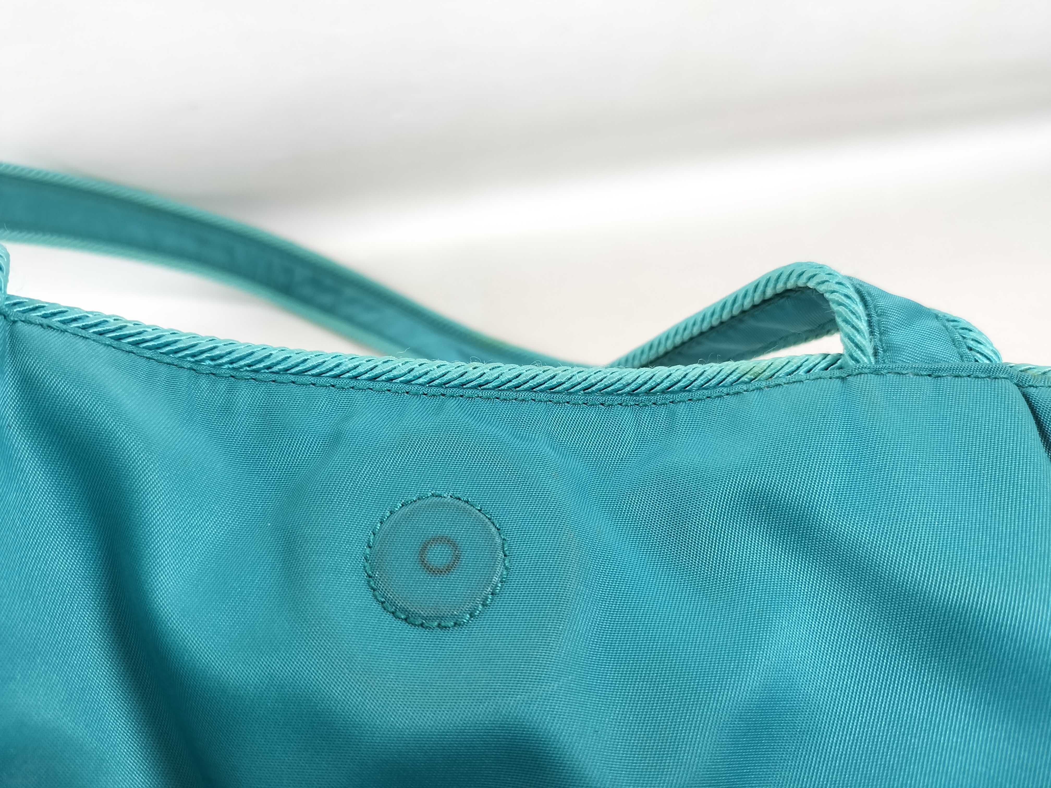 Nylon 1BG065 Nylon Ribbon Tote Bag, Turquoise, with Guarantee Card. — view 11