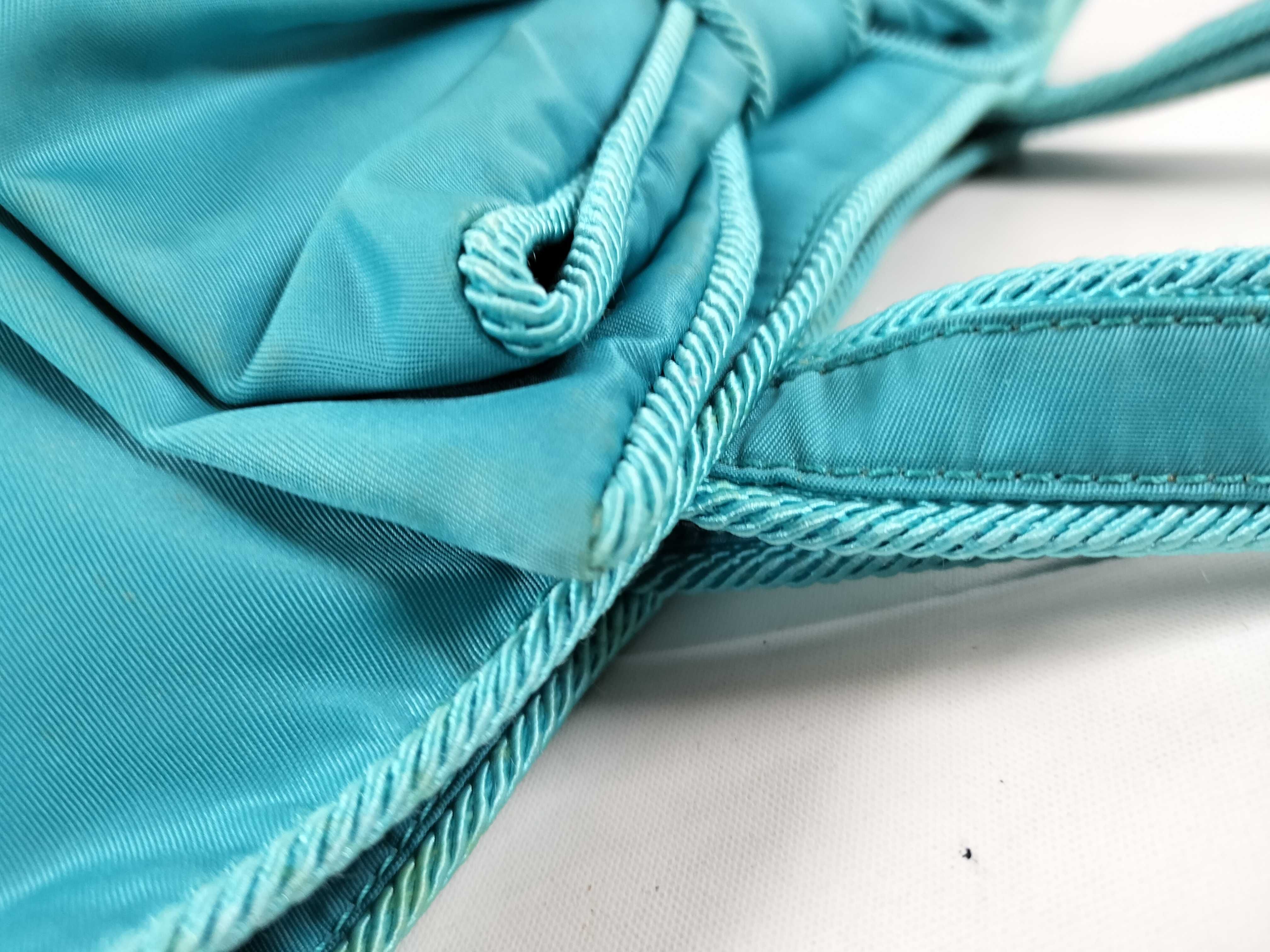 Nylon 1BG065 Nylon Ribbon Tote Bag, Turquoise, with Guarantee Card. — view 5