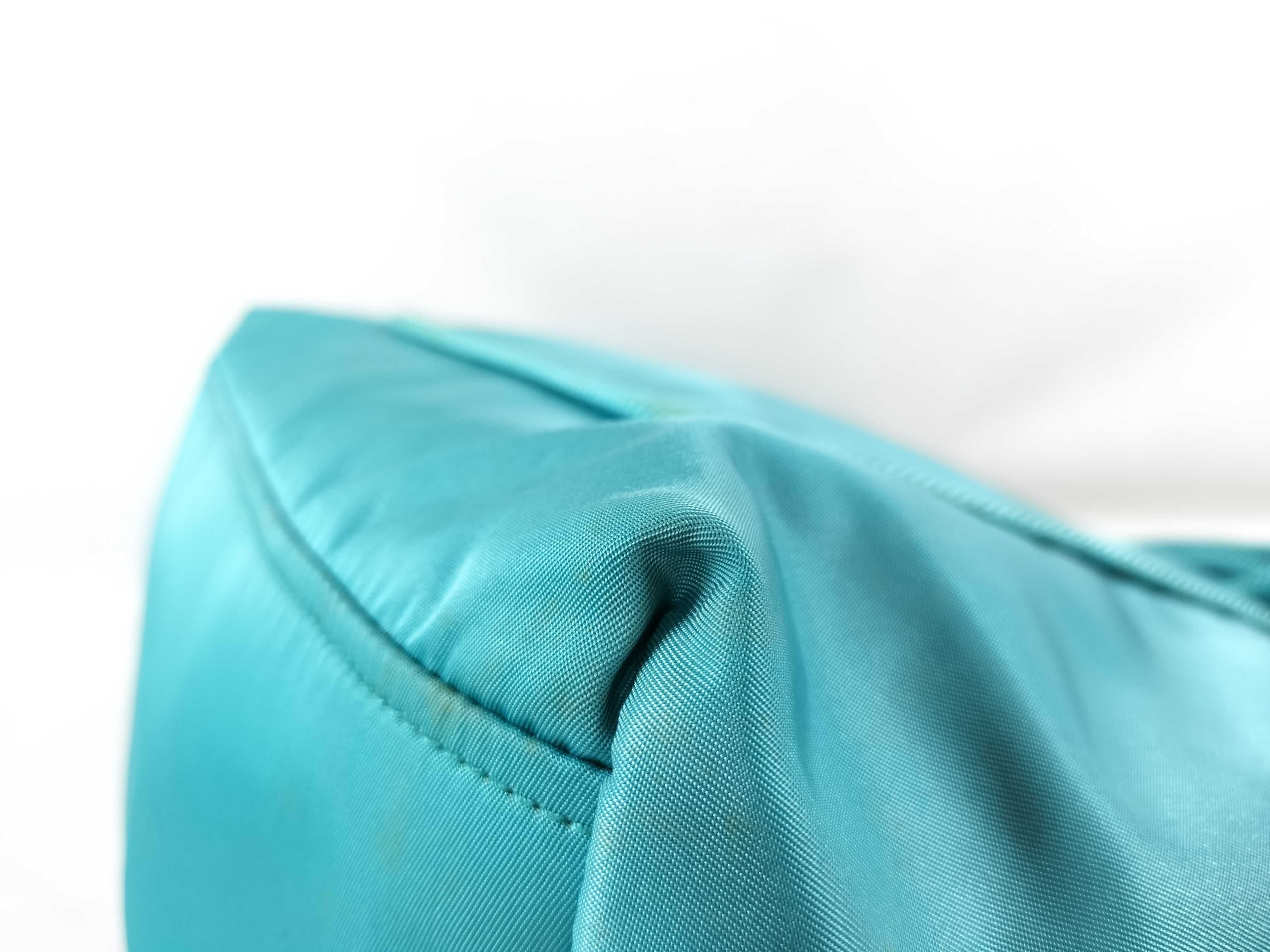 Nylon 1BG065 Nylon Ribbon Tote Bag, Turquoise, with Guarantee Card. — view 6
