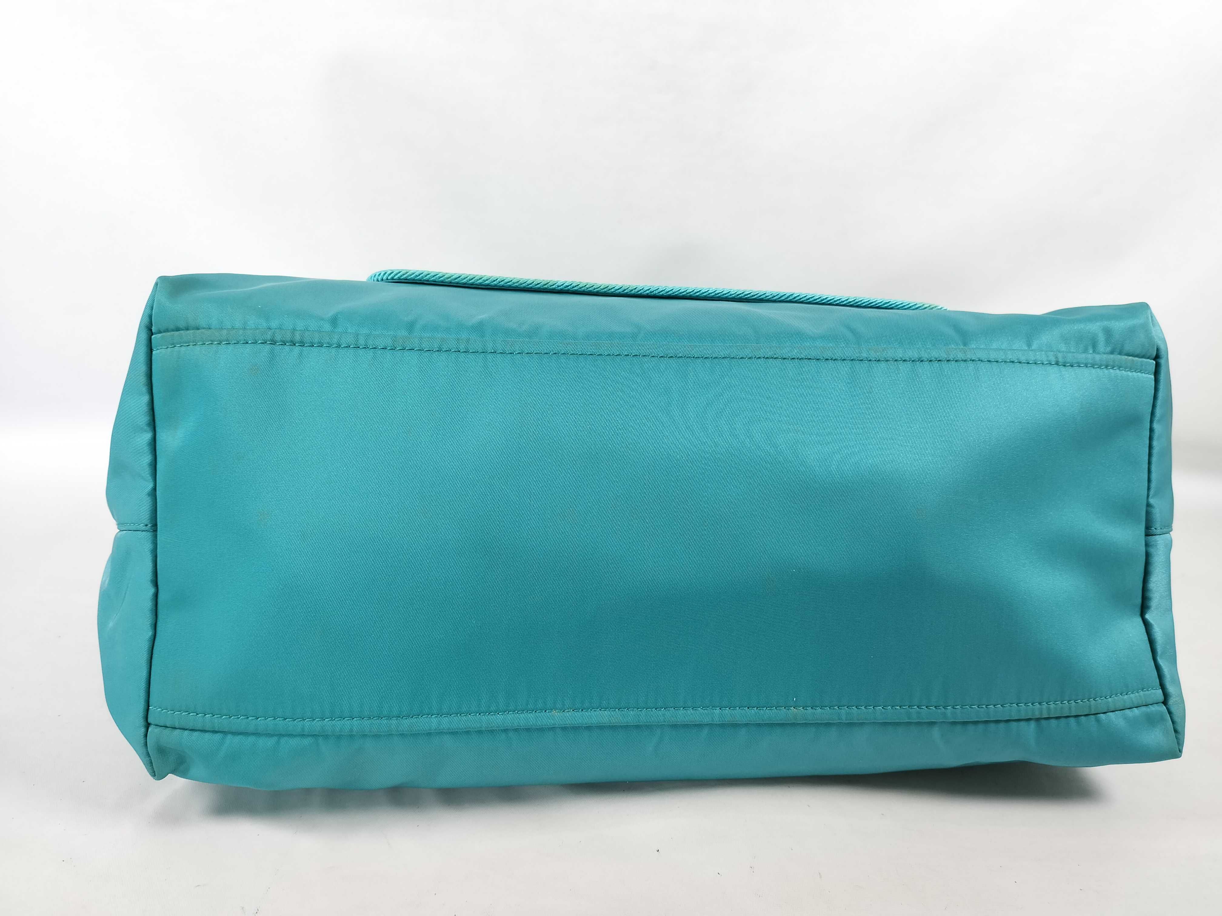Nylon 1BG065 Nylon Ribbon Tote Bag, Turquoise, with Guarantee Card. — view 7