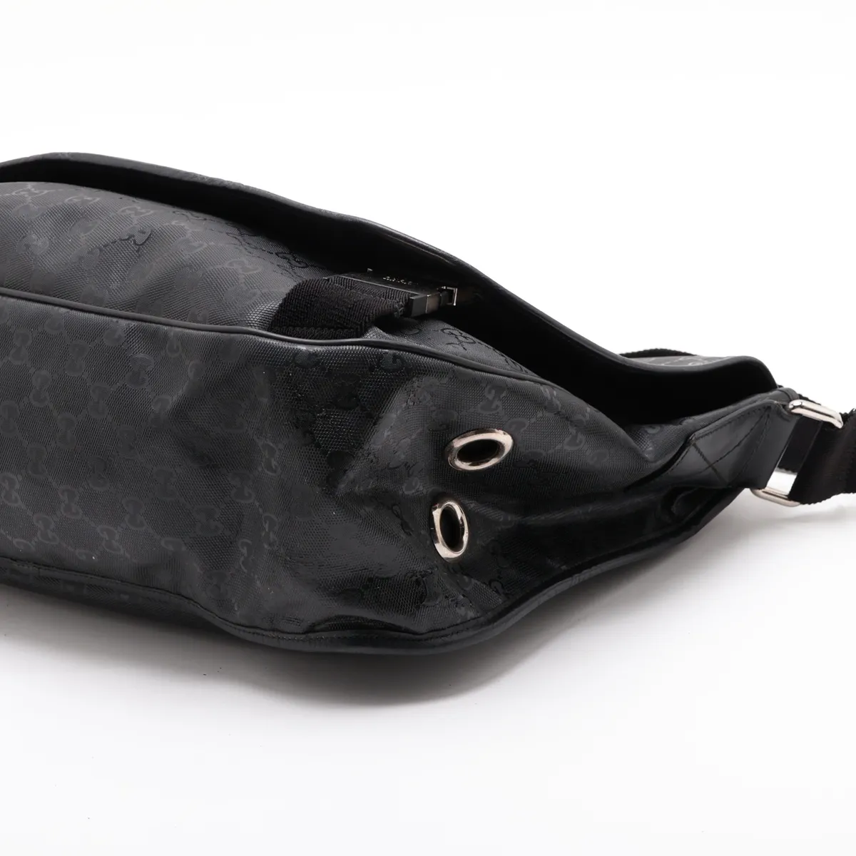 GG Imprime 269376 PVC x Leather Shoulder Bag, Black — view 3