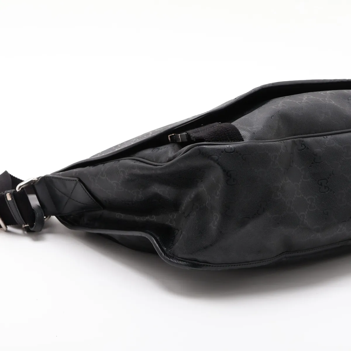 GG Imprime 269376 PVC x Leather Shoulder Bag, Black — view 4