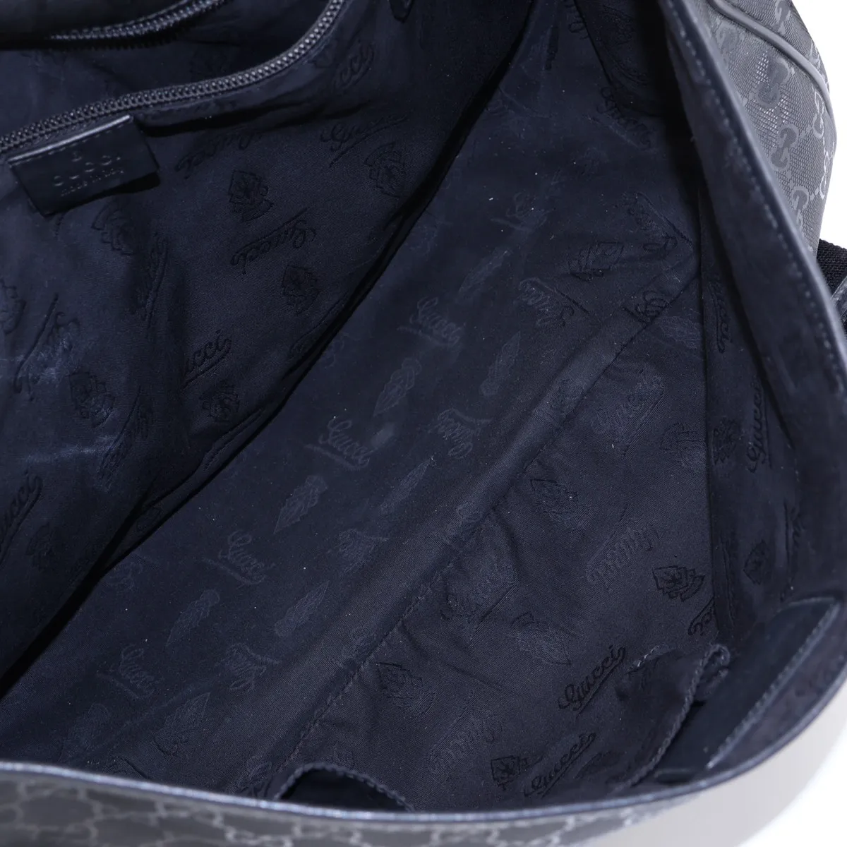 GG Imprime 269376 PVC x Leather Shoulder Bag, Black — view 6