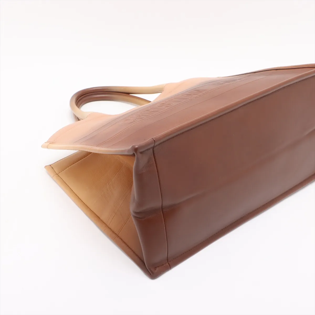 Book Tote Medium Leather Tote Bag Brown — view 4