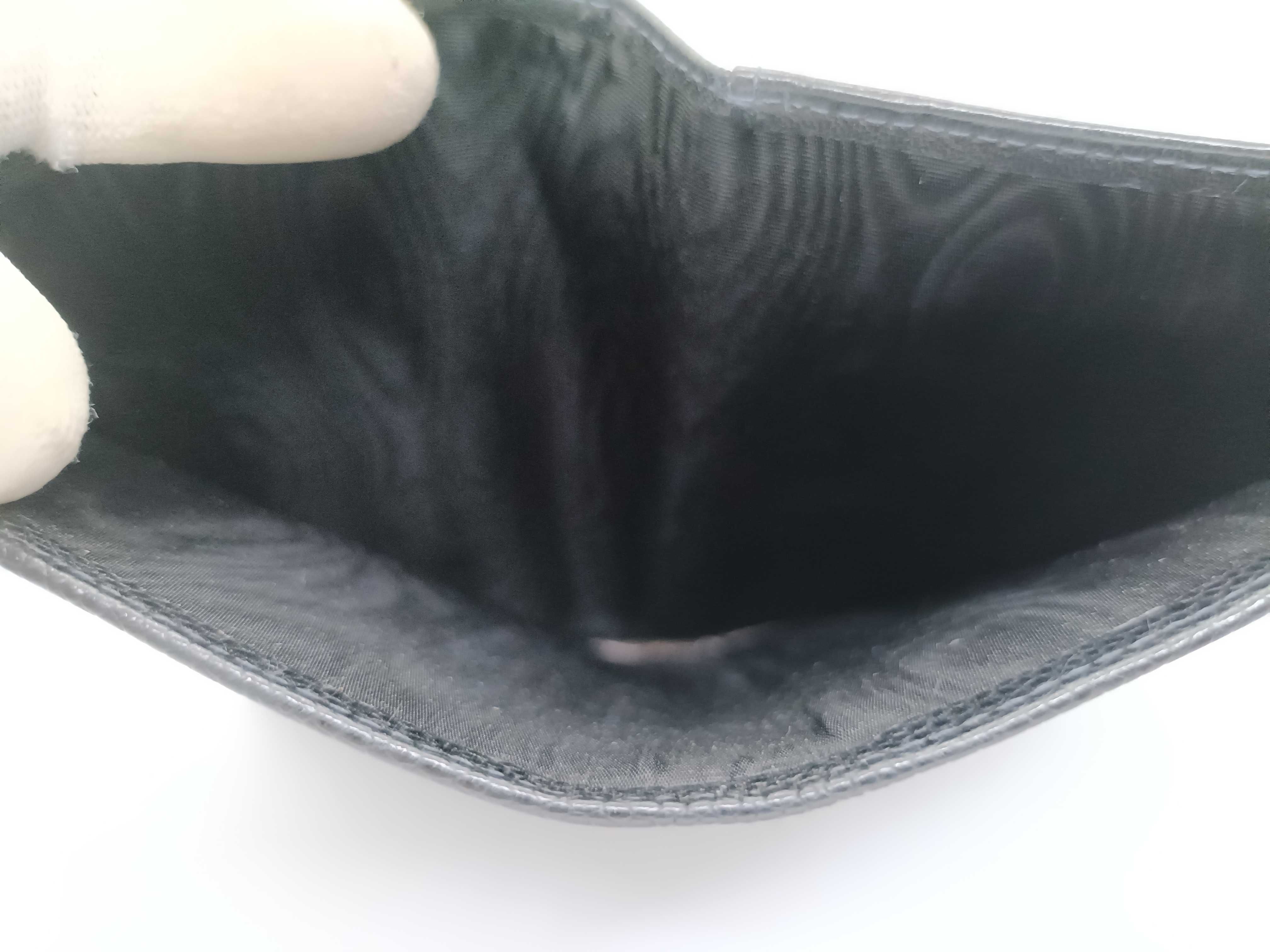 Caviar Skin Bi-fold Long Wallet / Coco Mark Black Wallet — view 12