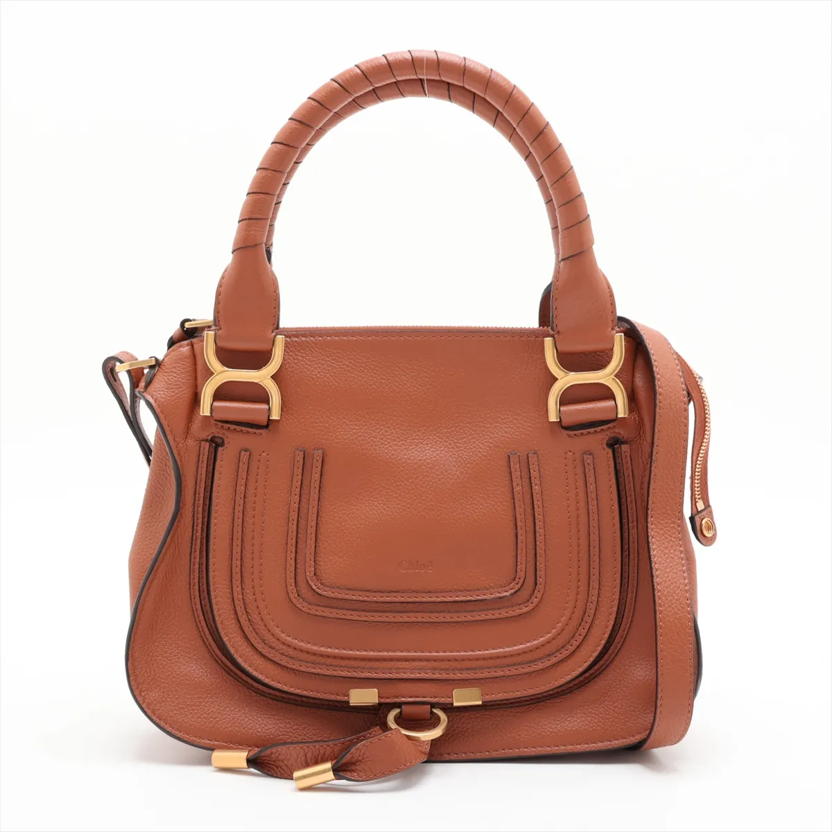 Marcie Leather 2-Way Handbag, Brown