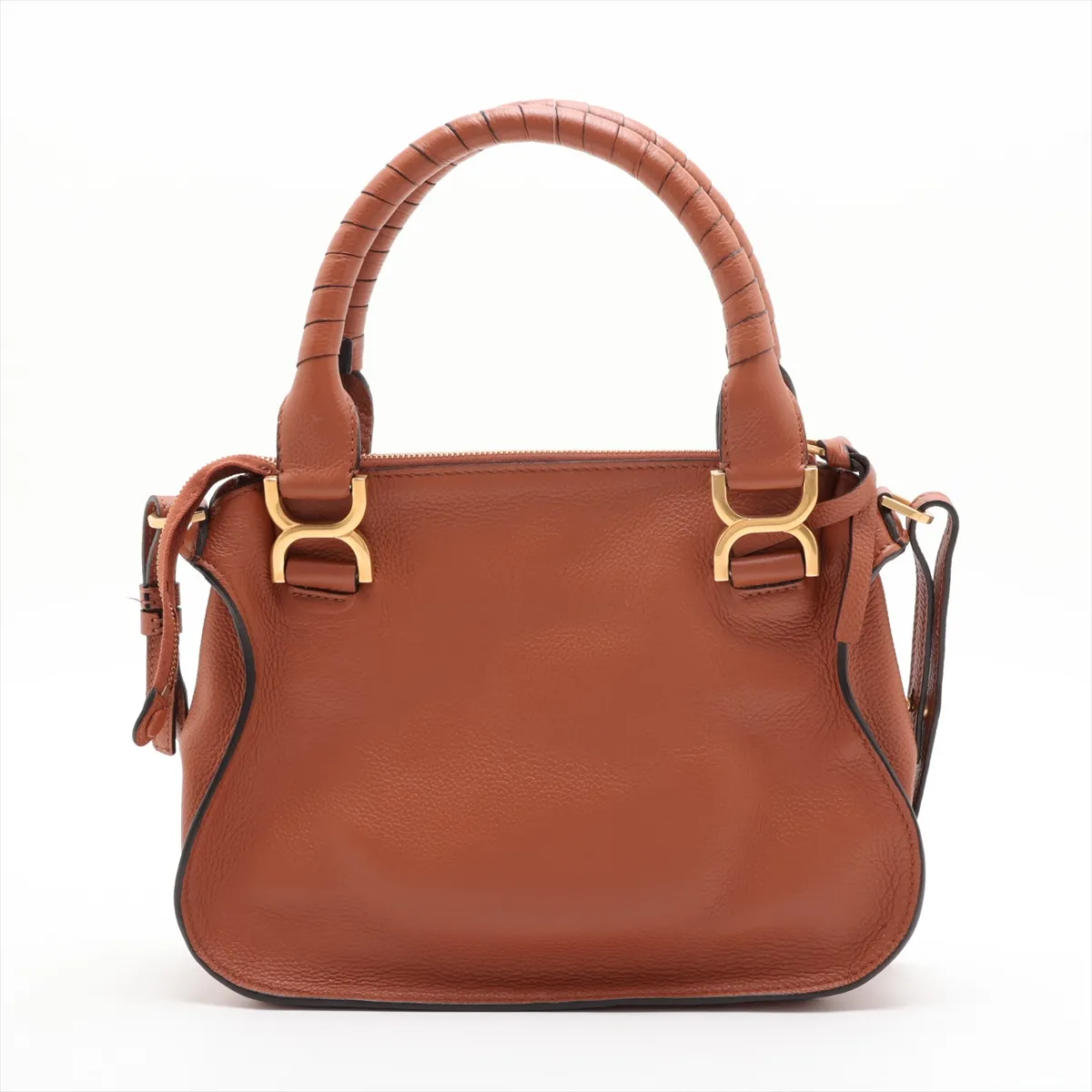 Marcie Leather 2-Way Handbag, Brown — view 2