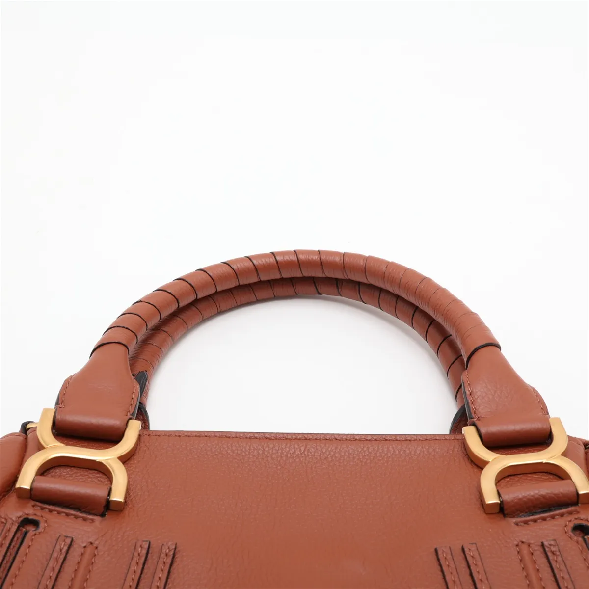 Marcie Leather 2-Way Handbag, Brown — view 6