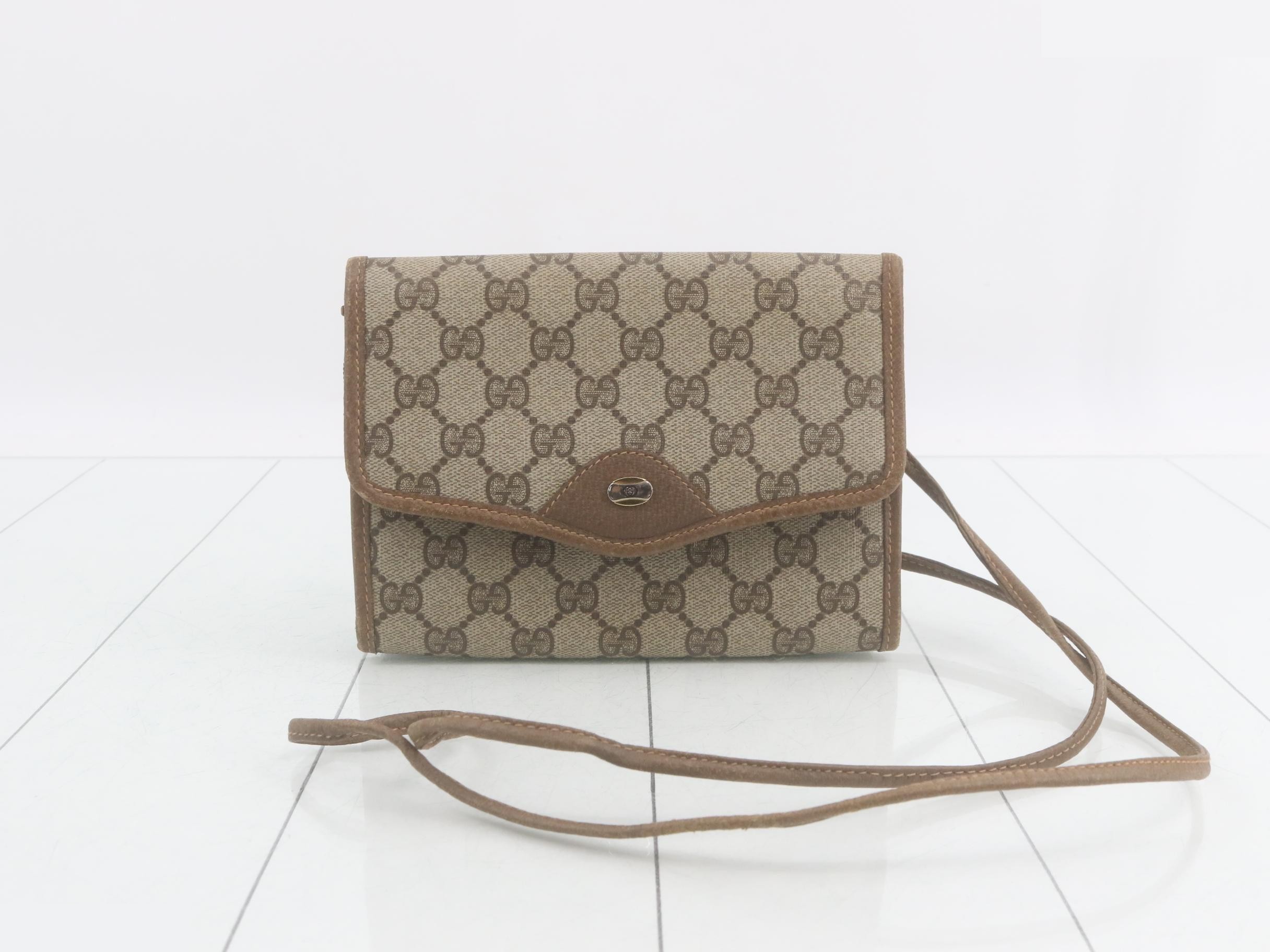 GG Plus Shoulder Bag, PVC/Leather, Brown