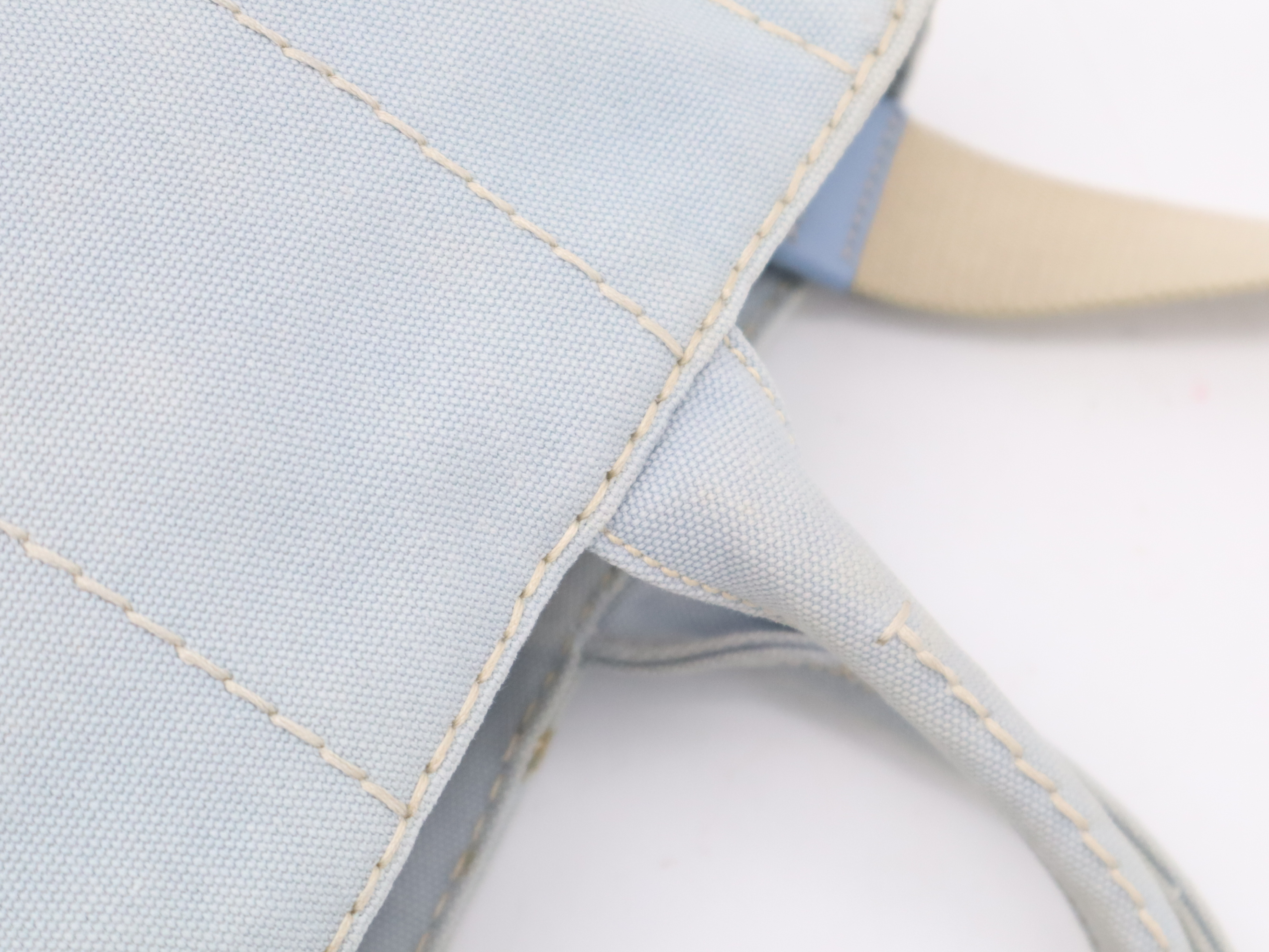 Denim Canapa Mini Handbag, Blue, Gold Hardware, with Shoulder Strap — view 8