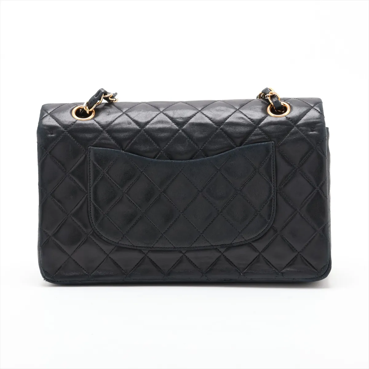 Matelassé 25 Lambskin Double Flap Double Chain Bag, Black with Gold Hardware, 2349326, Series 2, A01112 — view 2