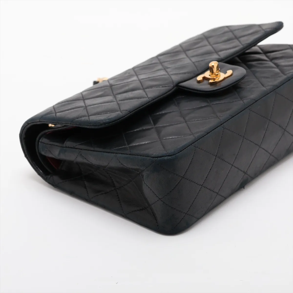 Matelassé 25 Lambskin Double Flap Double Chain Bag, Black with Gold Hardware, 2349326, Series 2, A01112 — view 4