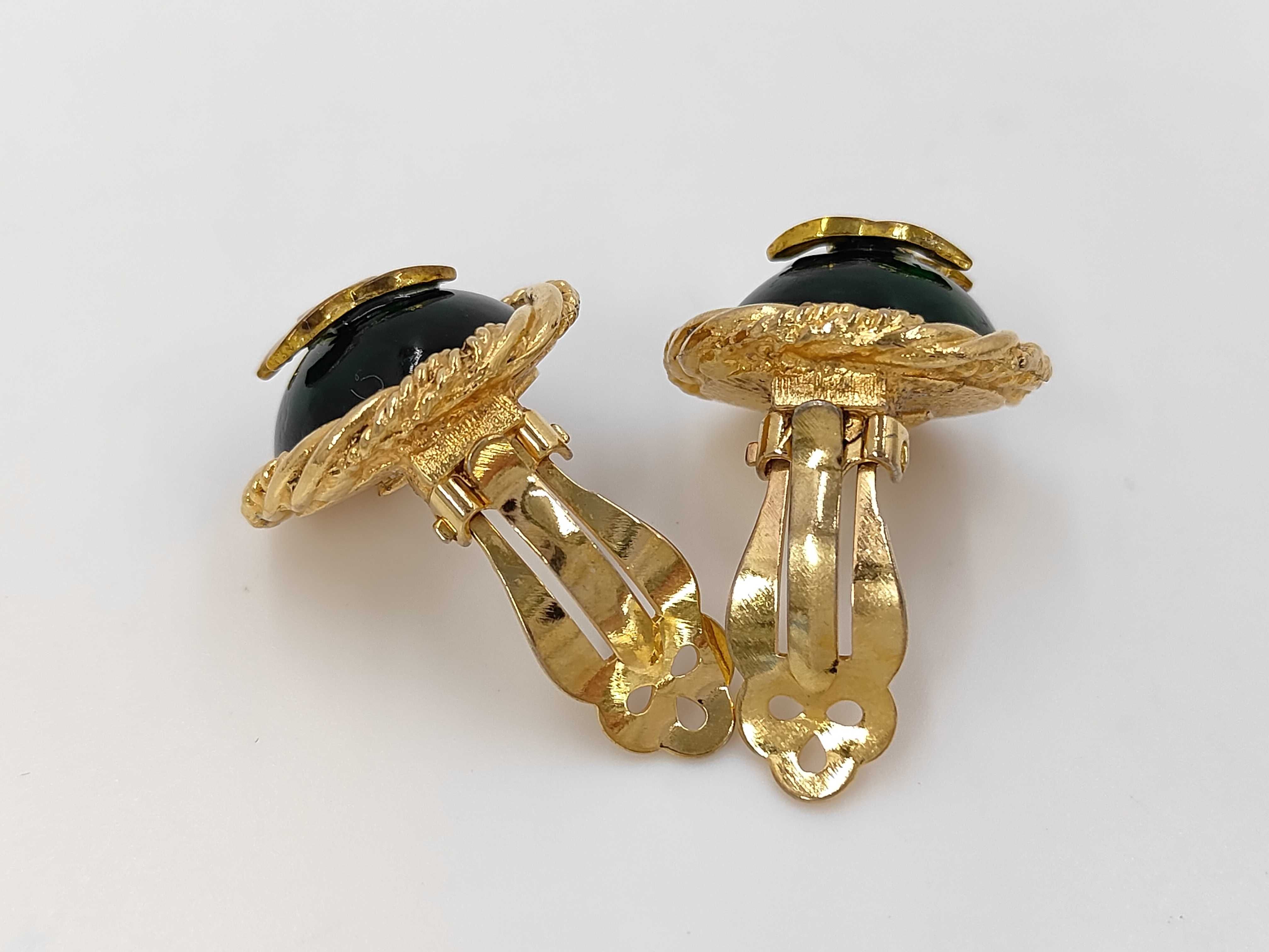 Coco Mark Gold Stone Earrings — view 3