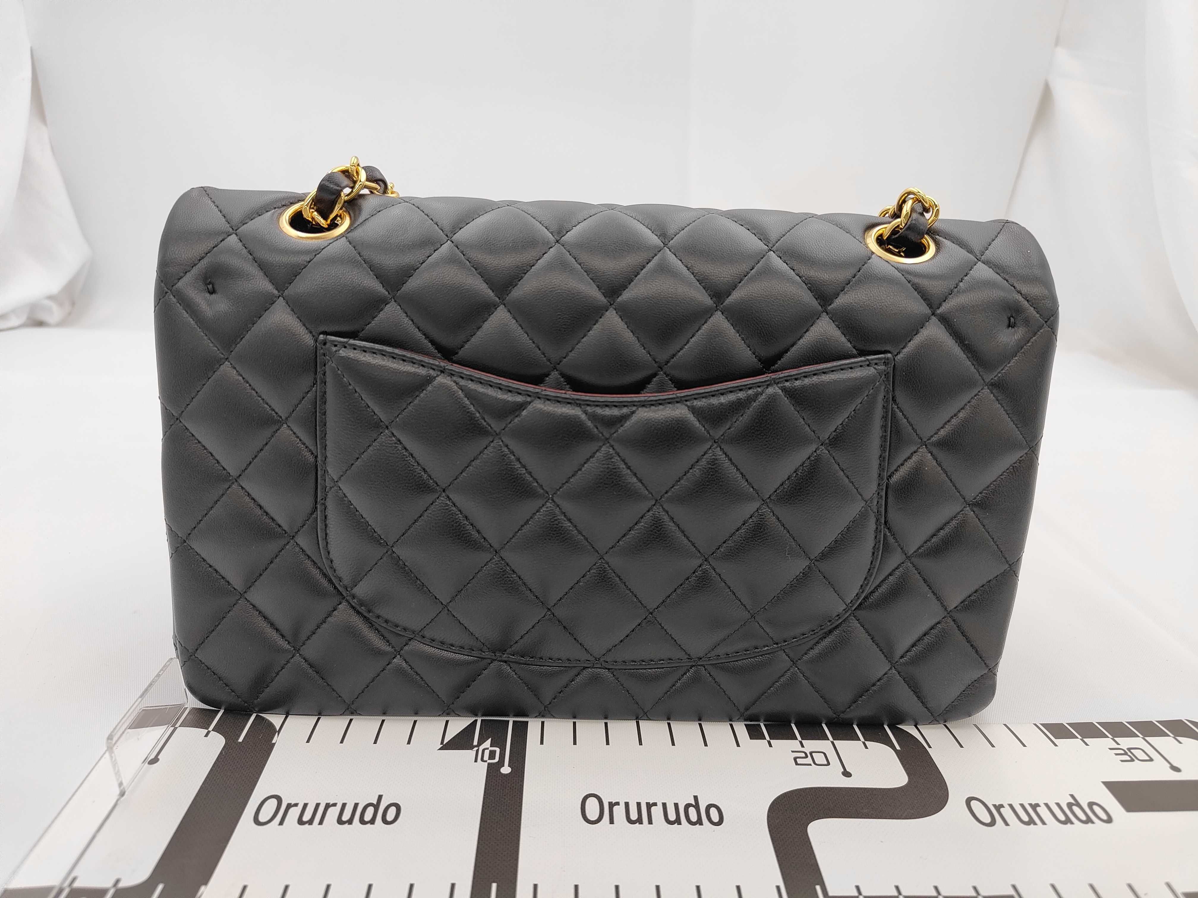Matelassé 25 Double Flap Lambskin Black Chain Shoulder Bag — view 2