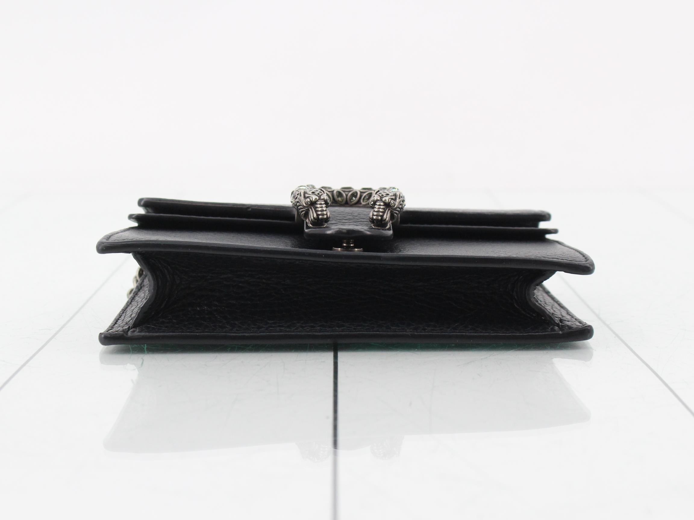 Dionysus Leather Chain Shoulder Bag, Black — view 3