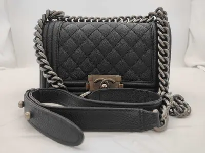 Boy Chanel 20 Caviar Black Chain Shoulder Bag