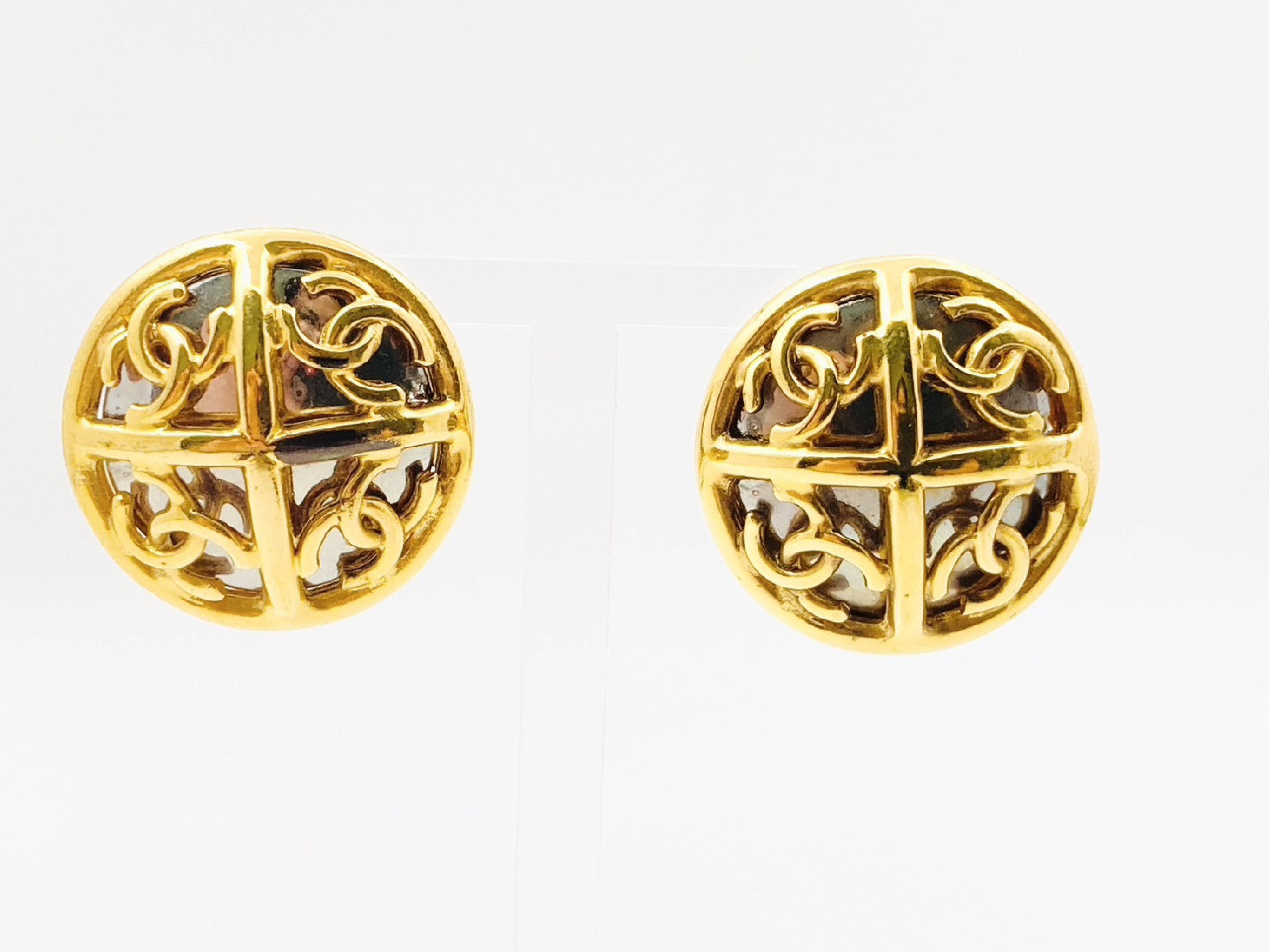 Coco Mark Quattro Mirror Round Earrings (with comments) 93P/2941 Earrings