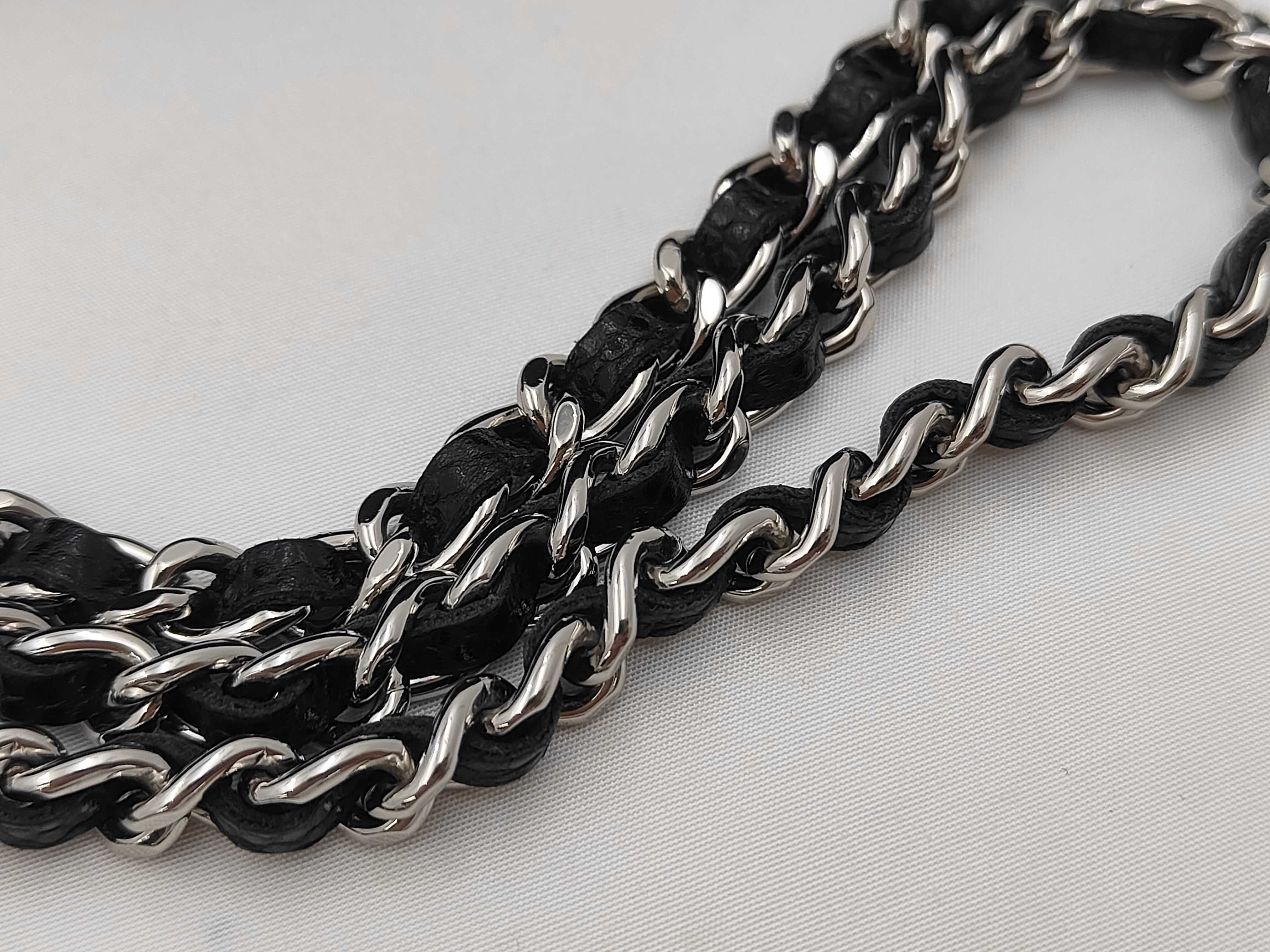 Caviar Skin Chain Shoulder Bag Chain Wallet Black (Serial Number 25) — view 4
