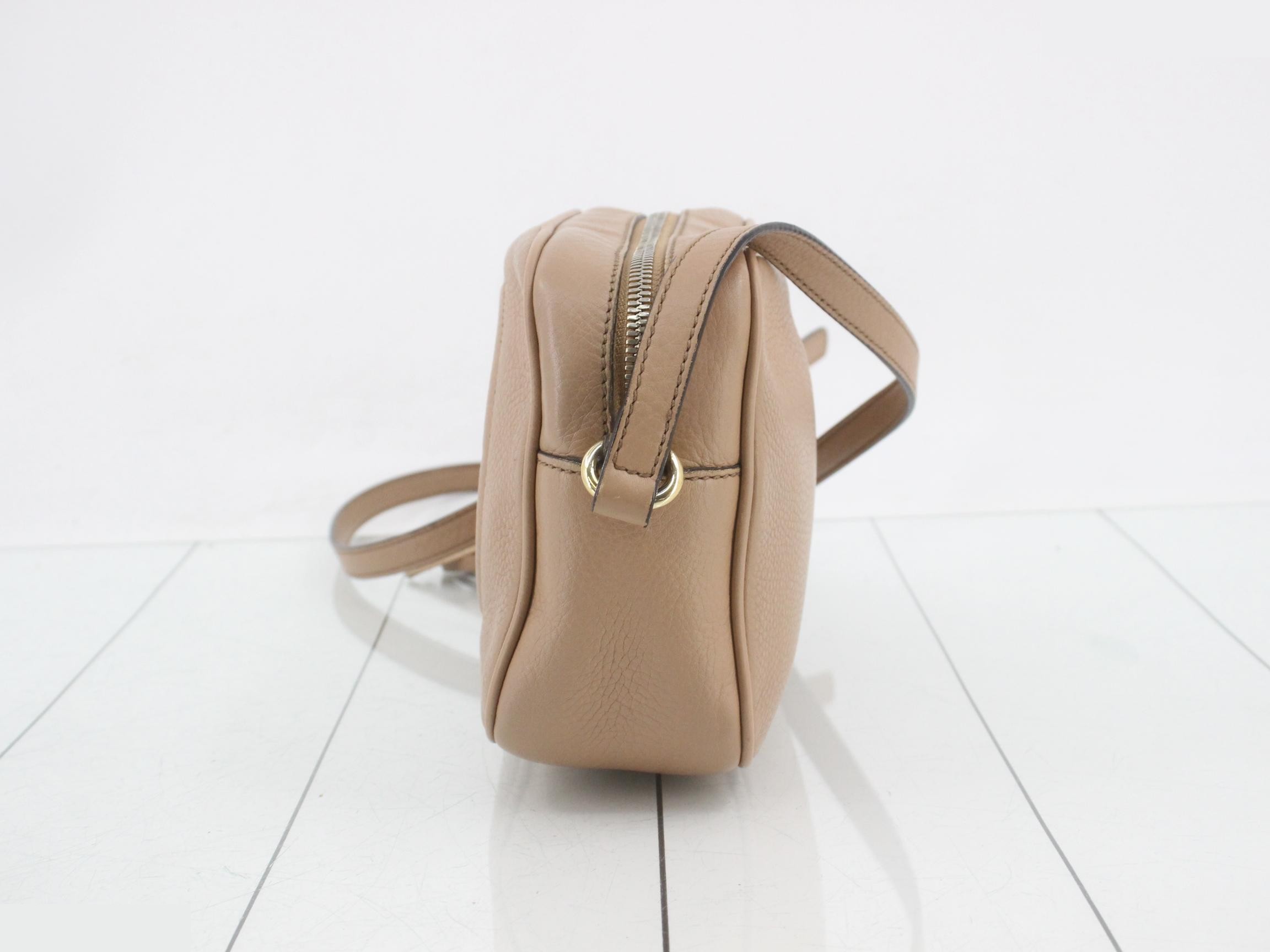 Soho Leather Tassel Shoulder Bag, Beige — view 3