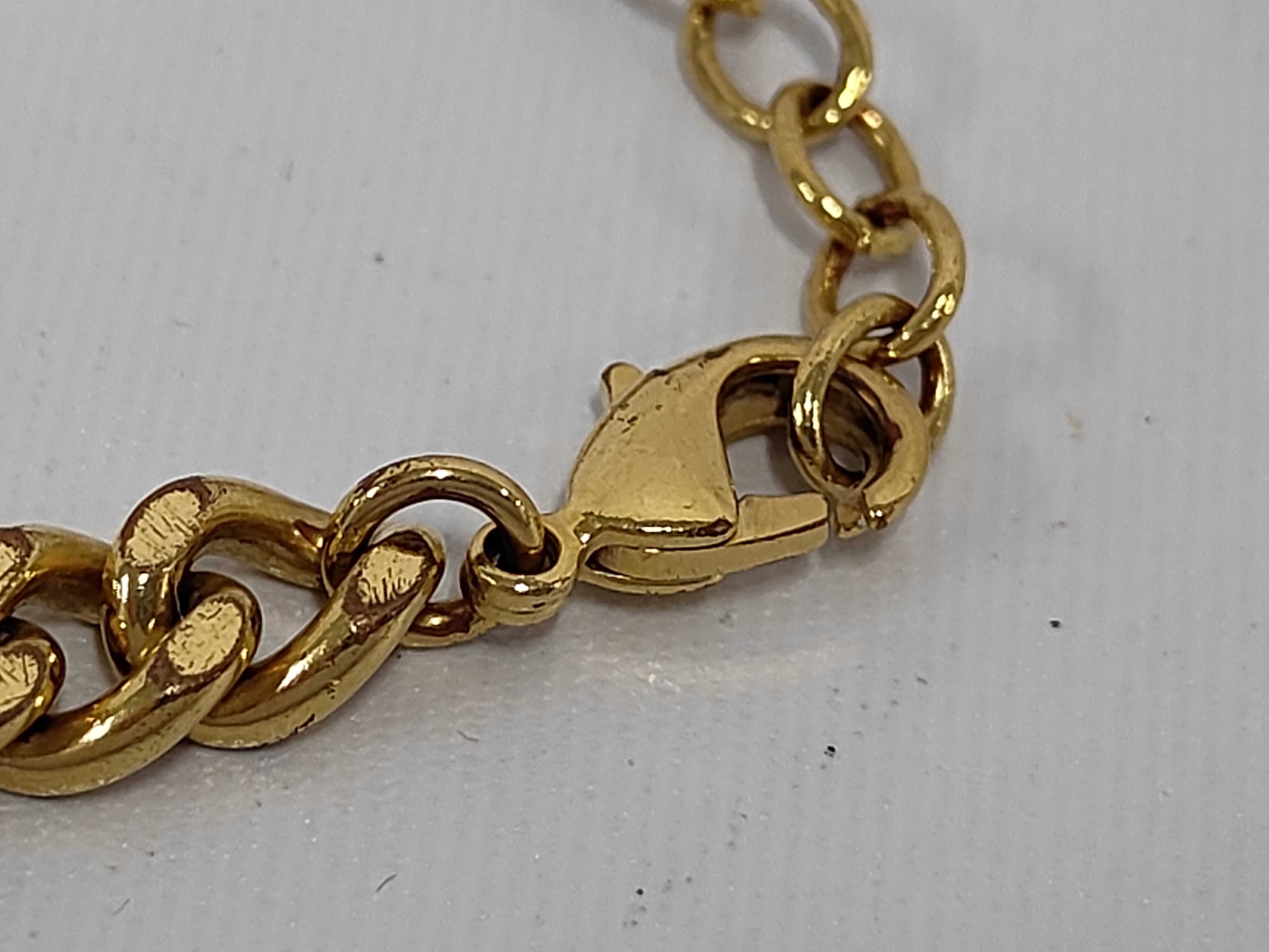 logo rhinestone gold bracelet (bracelet/bangle) — view 4