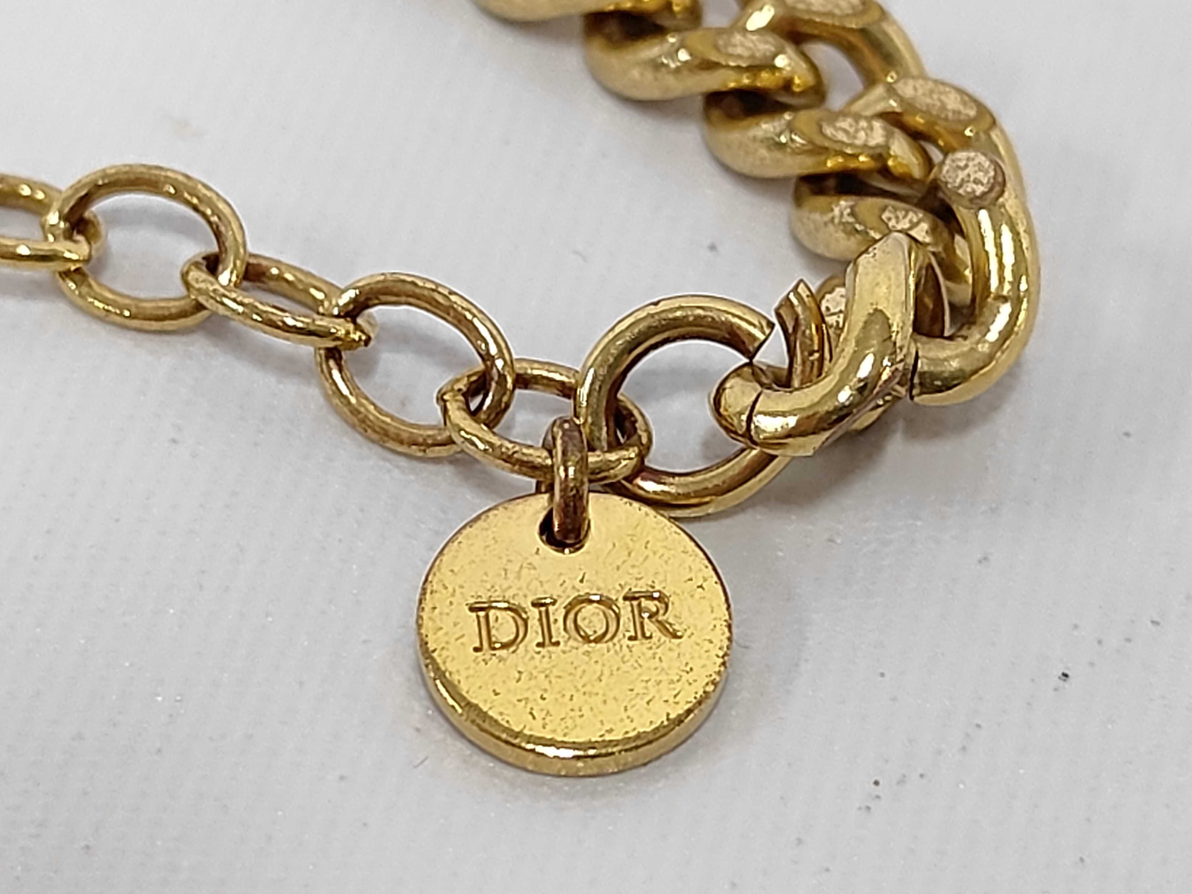 logo rhinestone gold bracelet (bracelet/bangle) — view 5